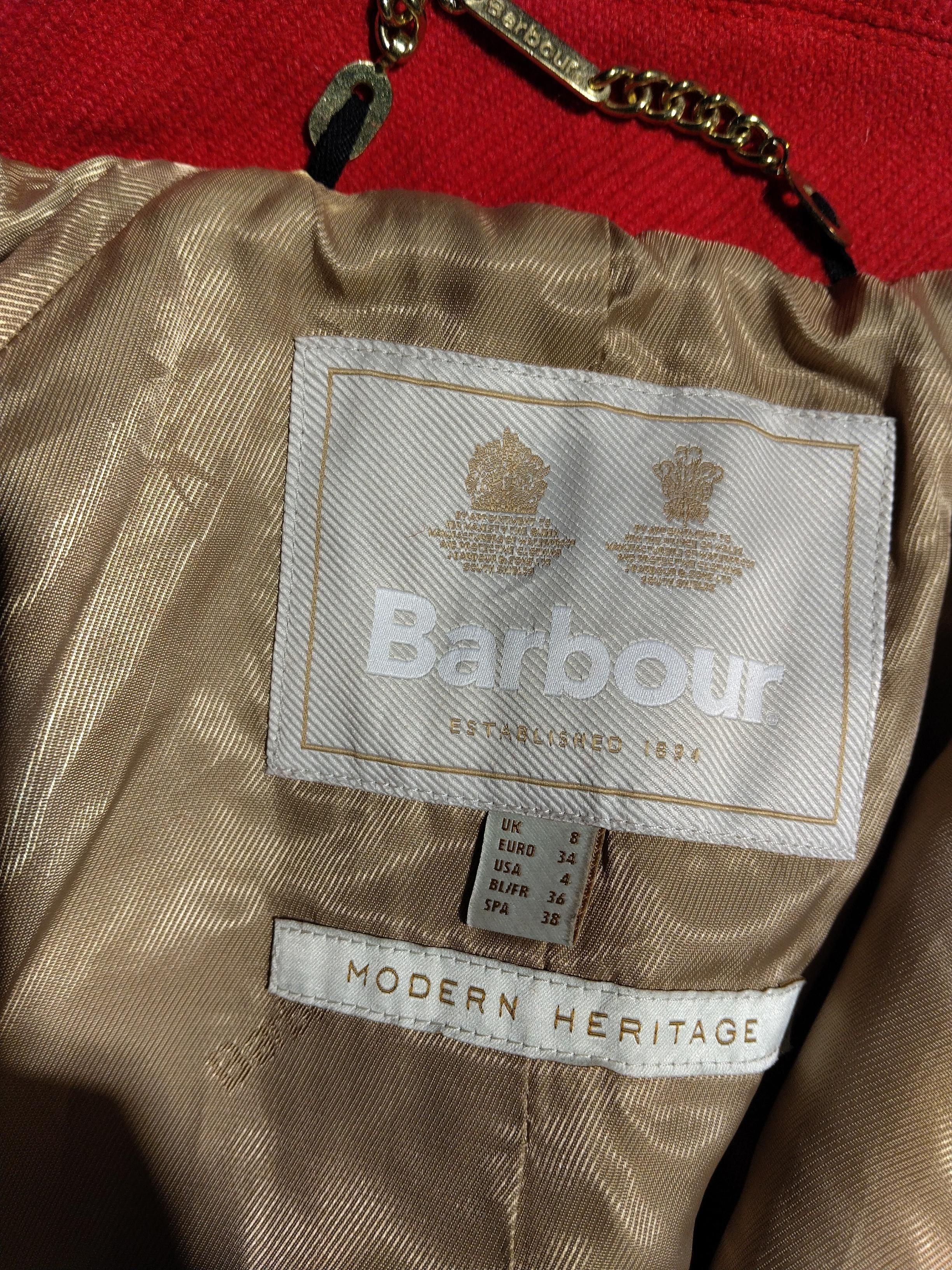 Barbour Women's Coat UK 8 Red Wool with Polyamide, Acrylic Trench Coat - Image 5