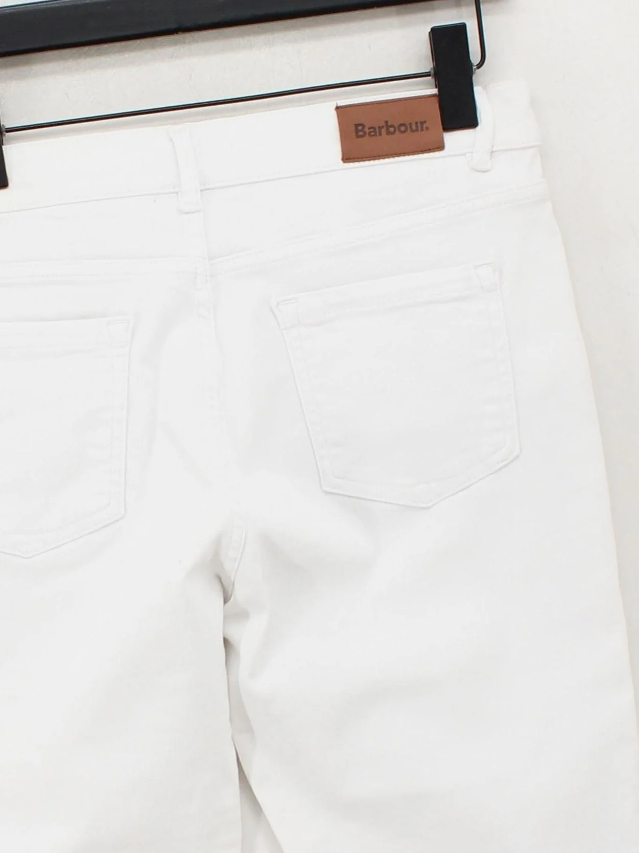 Barbour Women's Jeans UK 16 White Cotton with Polyester, Elastane Straight - Image 3