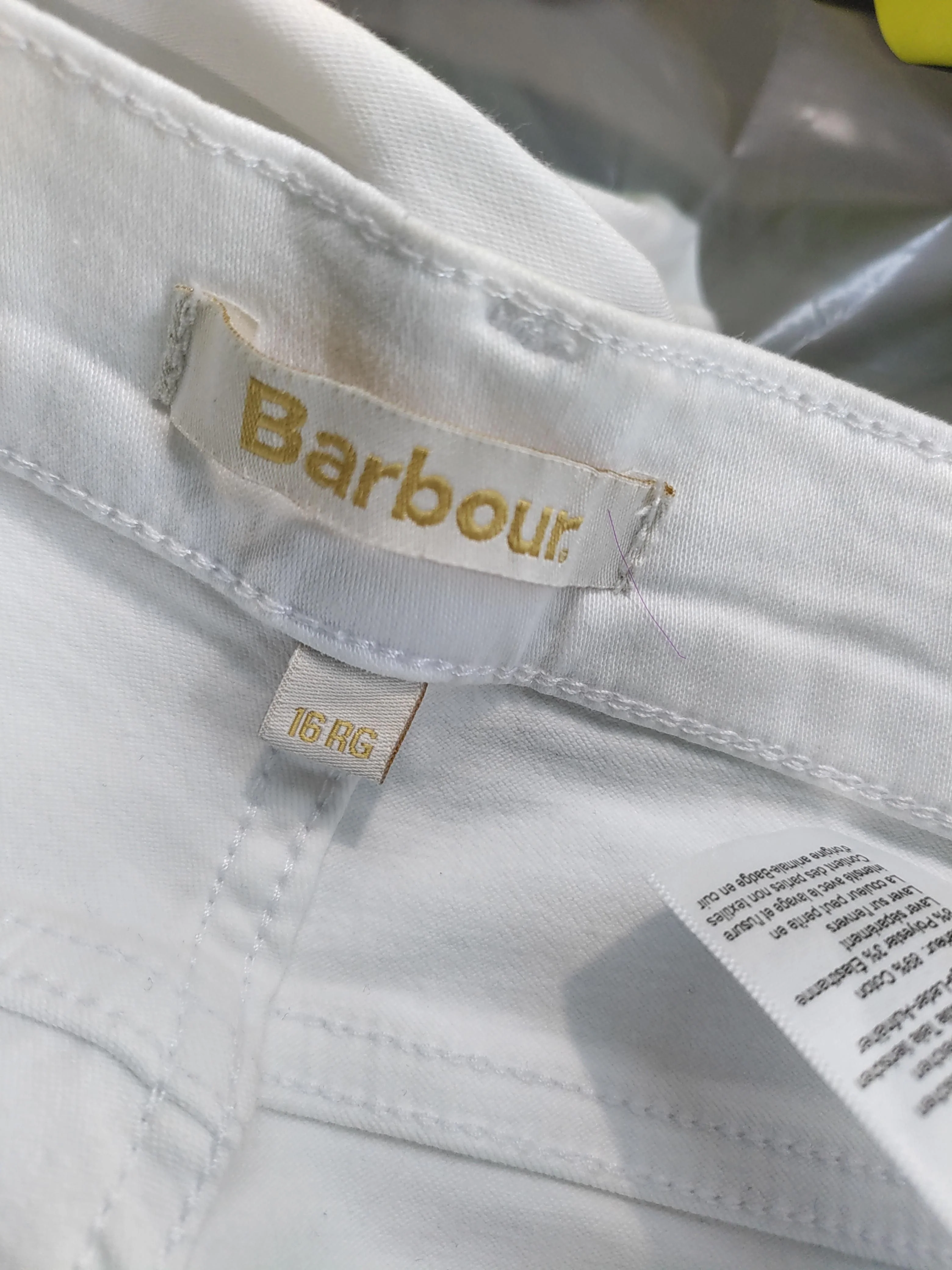 Barbour Women's Jeans UK 16 White Cotton with Polyester, Elastane Straight - Image 5