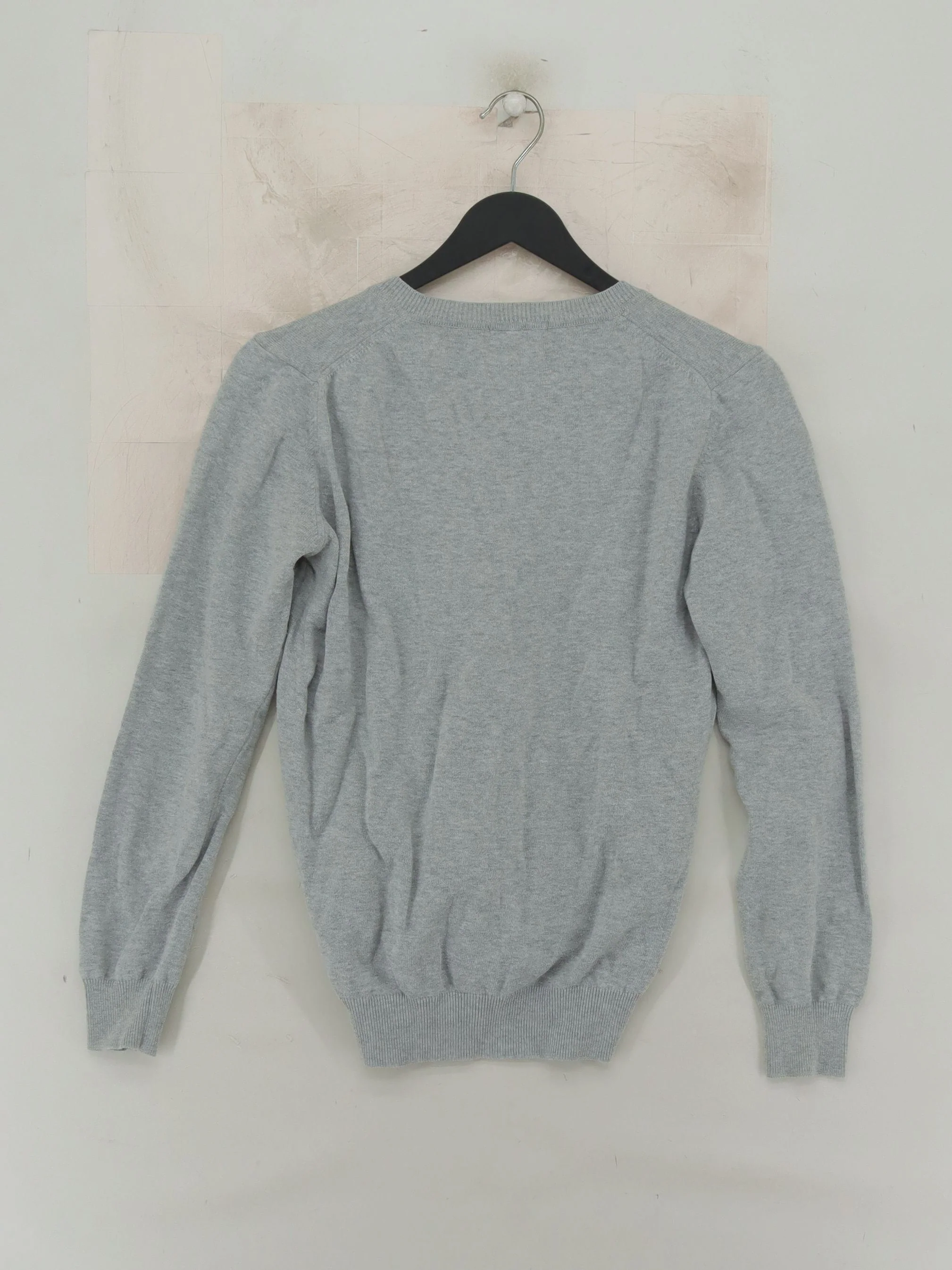 Barbour Women's Jumper UK 10 Grey 100% Cotton V-Neck Pullover - Image 2
