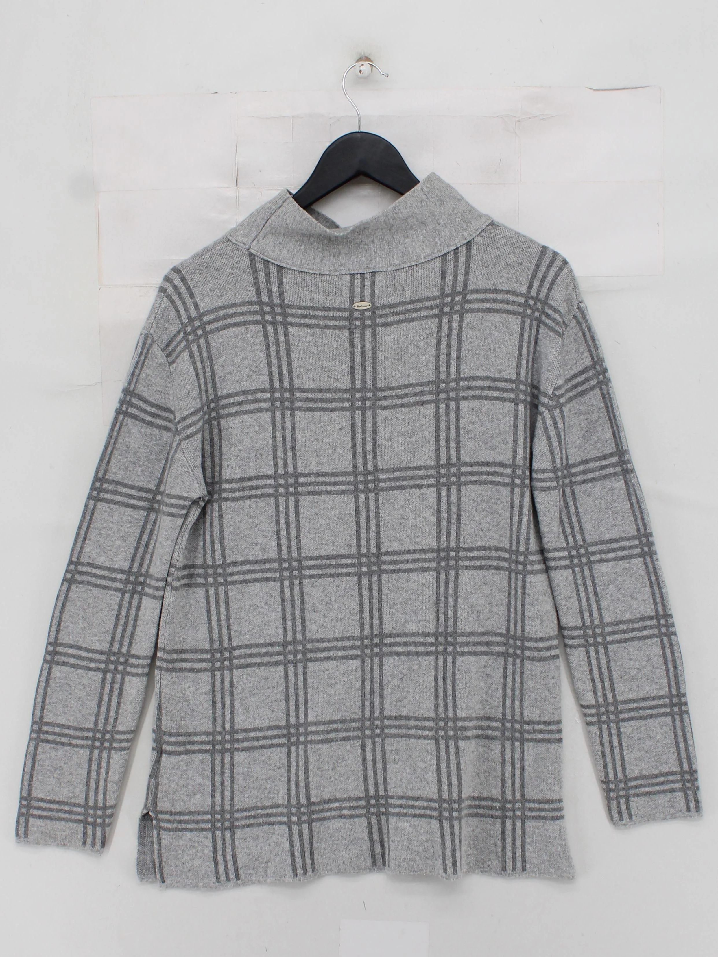 Barbour Women's Jumper UK 10 Grey Acrylic with Cotton, Viscose, Wool Pullover - Image 2