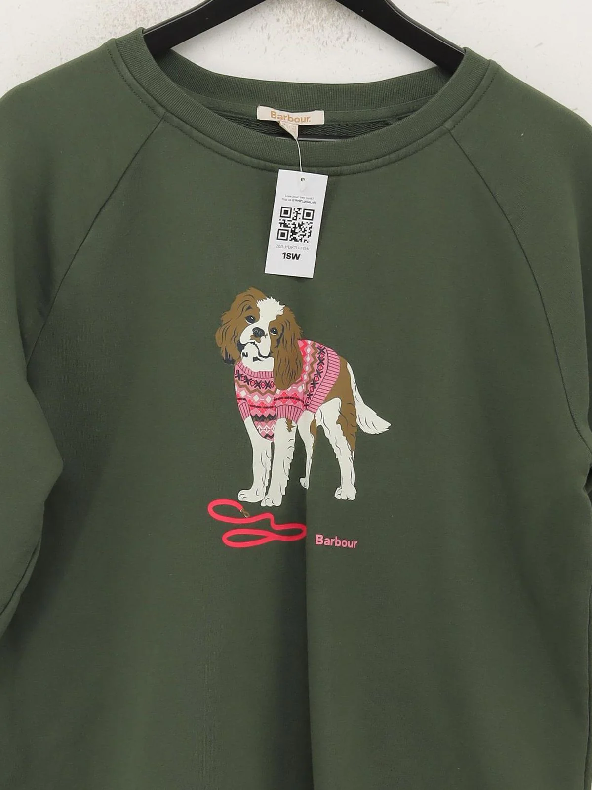 Barbour Women's Jumper UK 12 Green Cotton with Elastane Pullover - Image 3