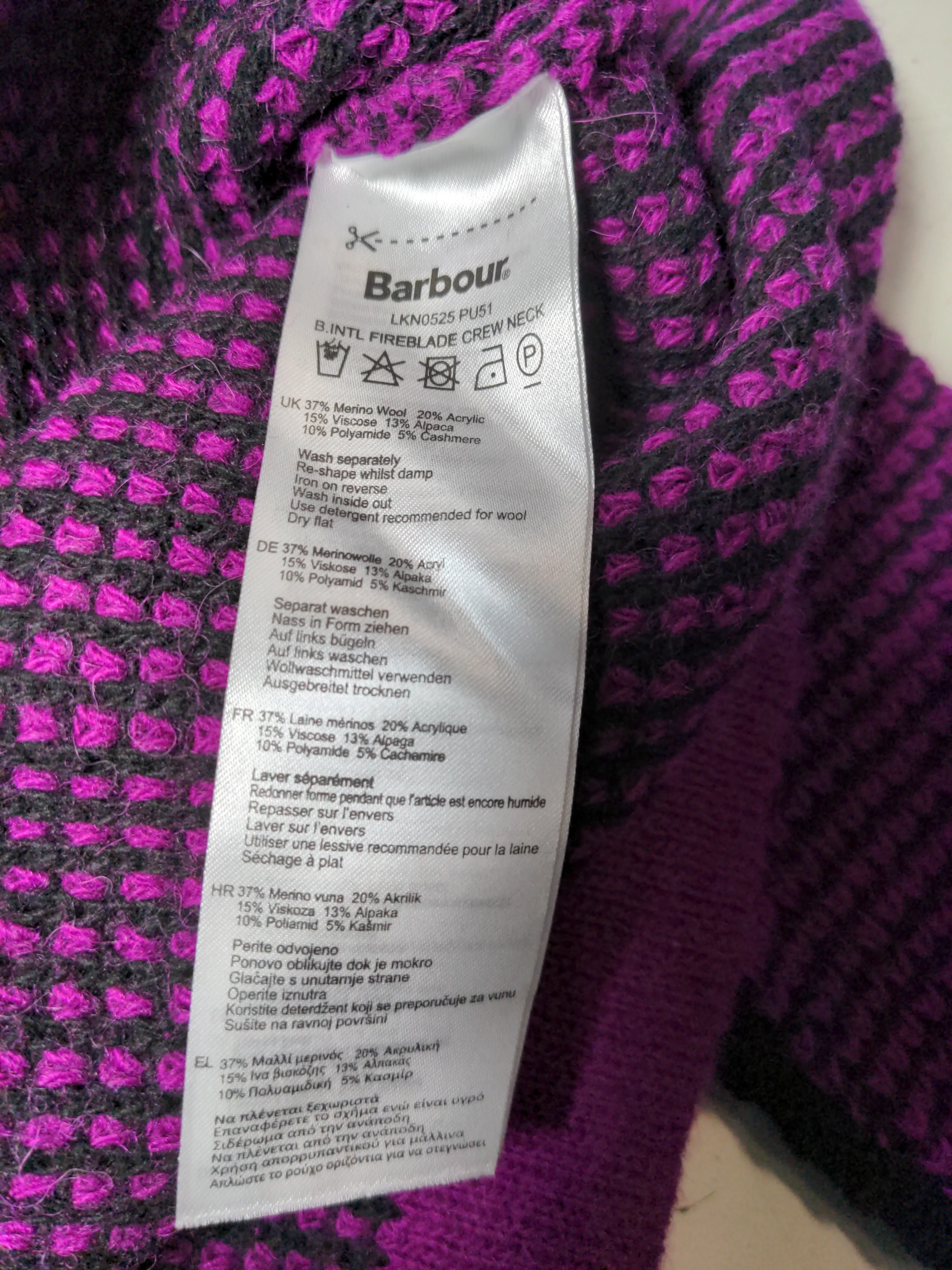 Barbour Women's Jumper UK 14 Purple Wool - Image 6