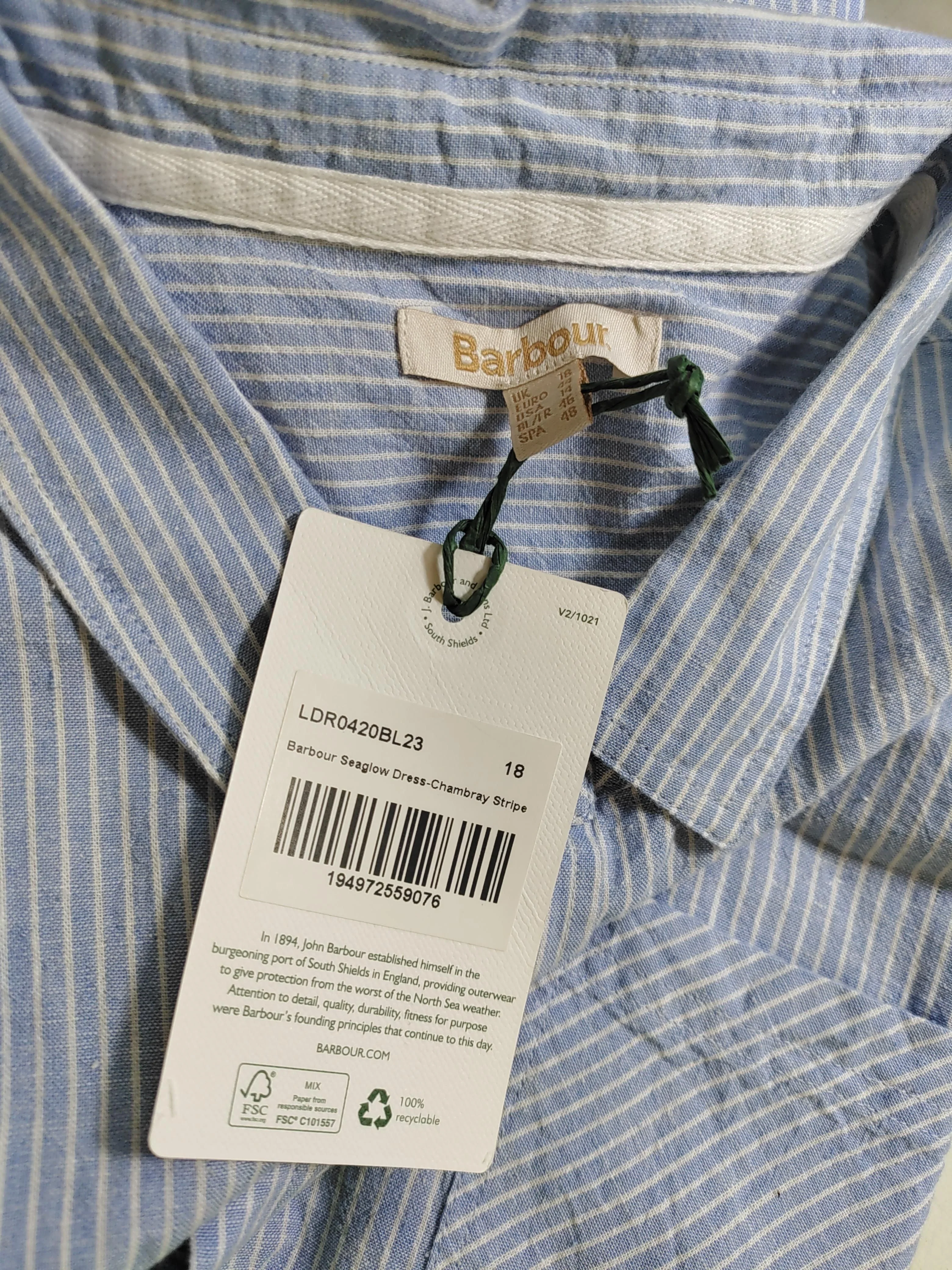 Barbour Women's Shirt UK 18 Blue Cotton with Linen Basic New with tags - Image 5