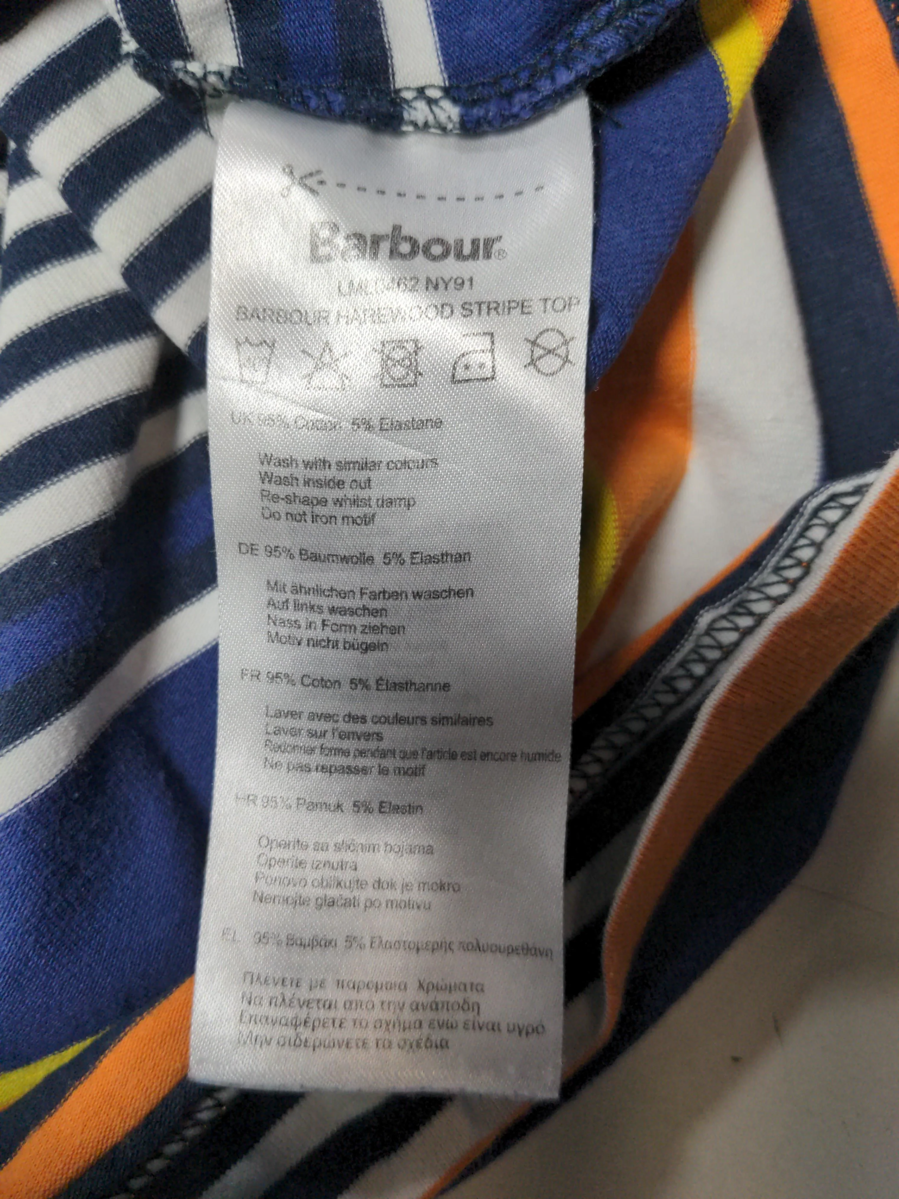 Barbour Women's T-Shirt UK 14 Blue Cotton with Elastane Basic - Image 7