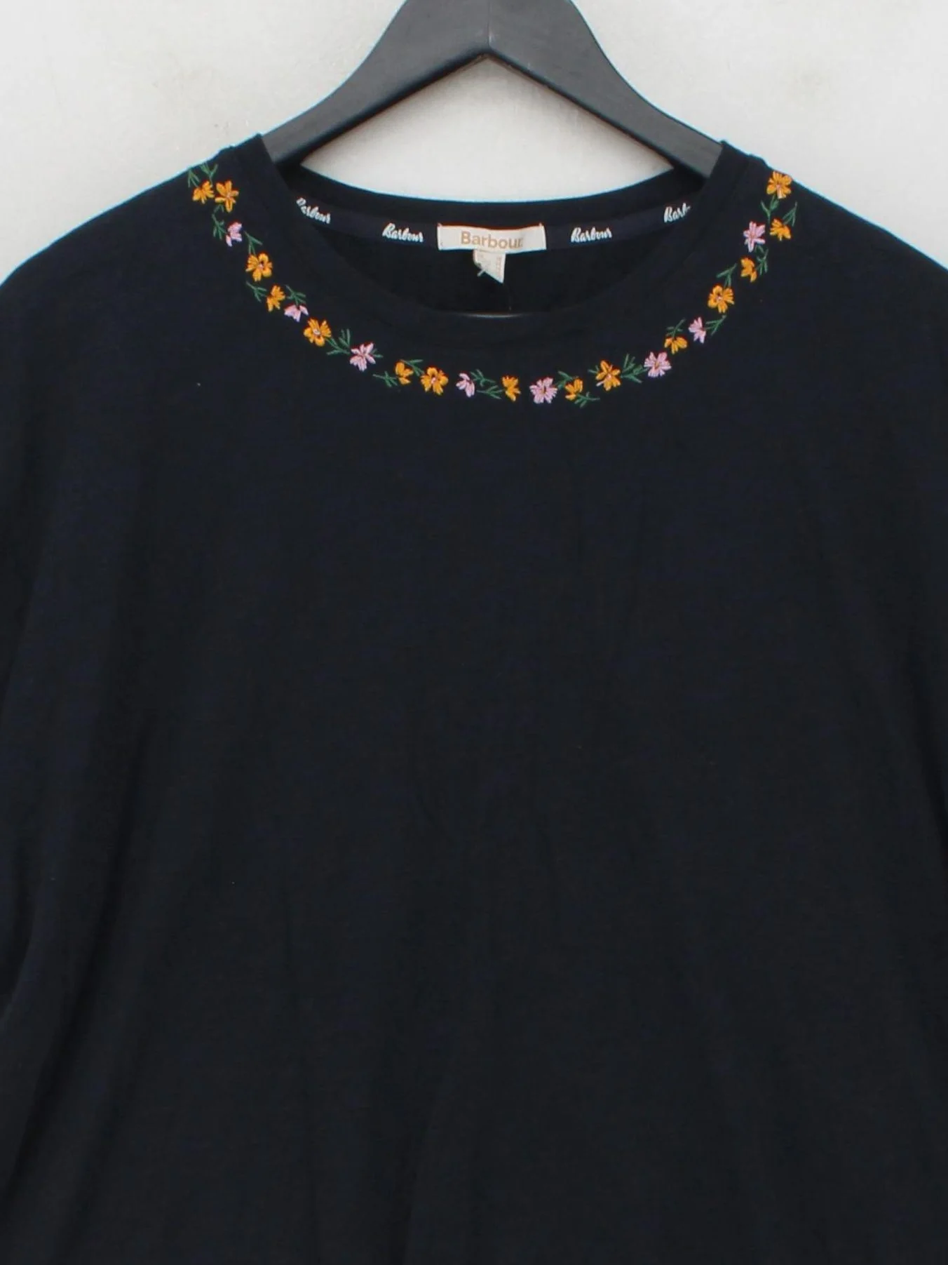 Barbour Women's T-Shirt UK 18 Black 100% Cotton Basic - Image 3