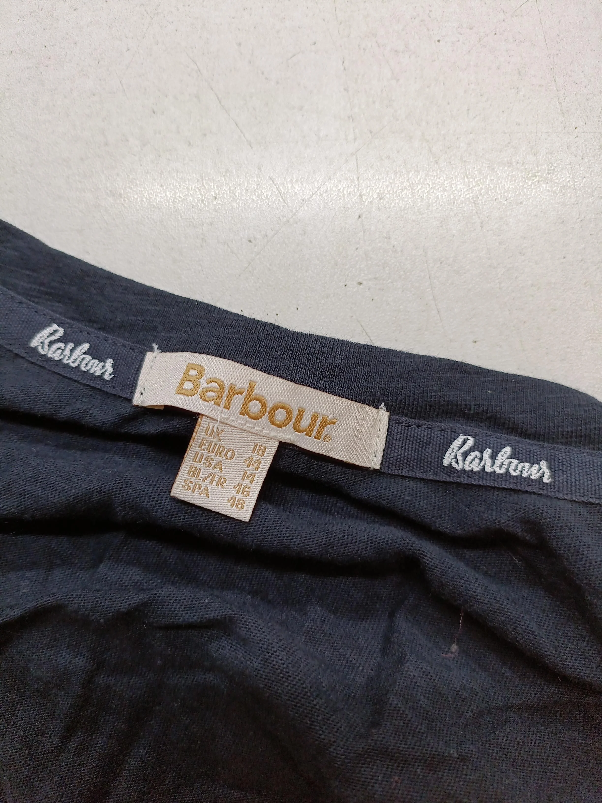 Barbour Women's T-Shirt UK 18 Black 100% Cotton Basic - Image 5