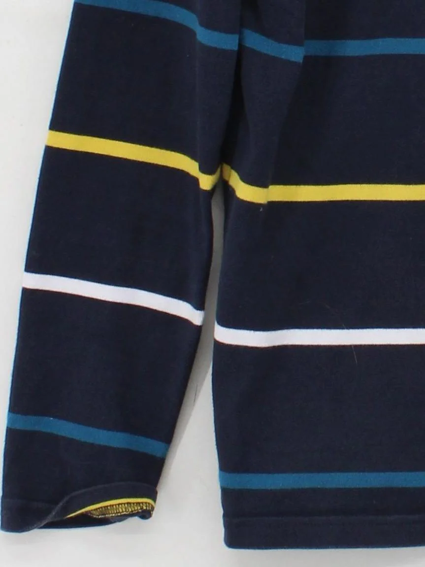 Barbour Women's Top UK 14 Blue Striped 100% Cotton Long Sleeve Round Neck Basic - Image 4