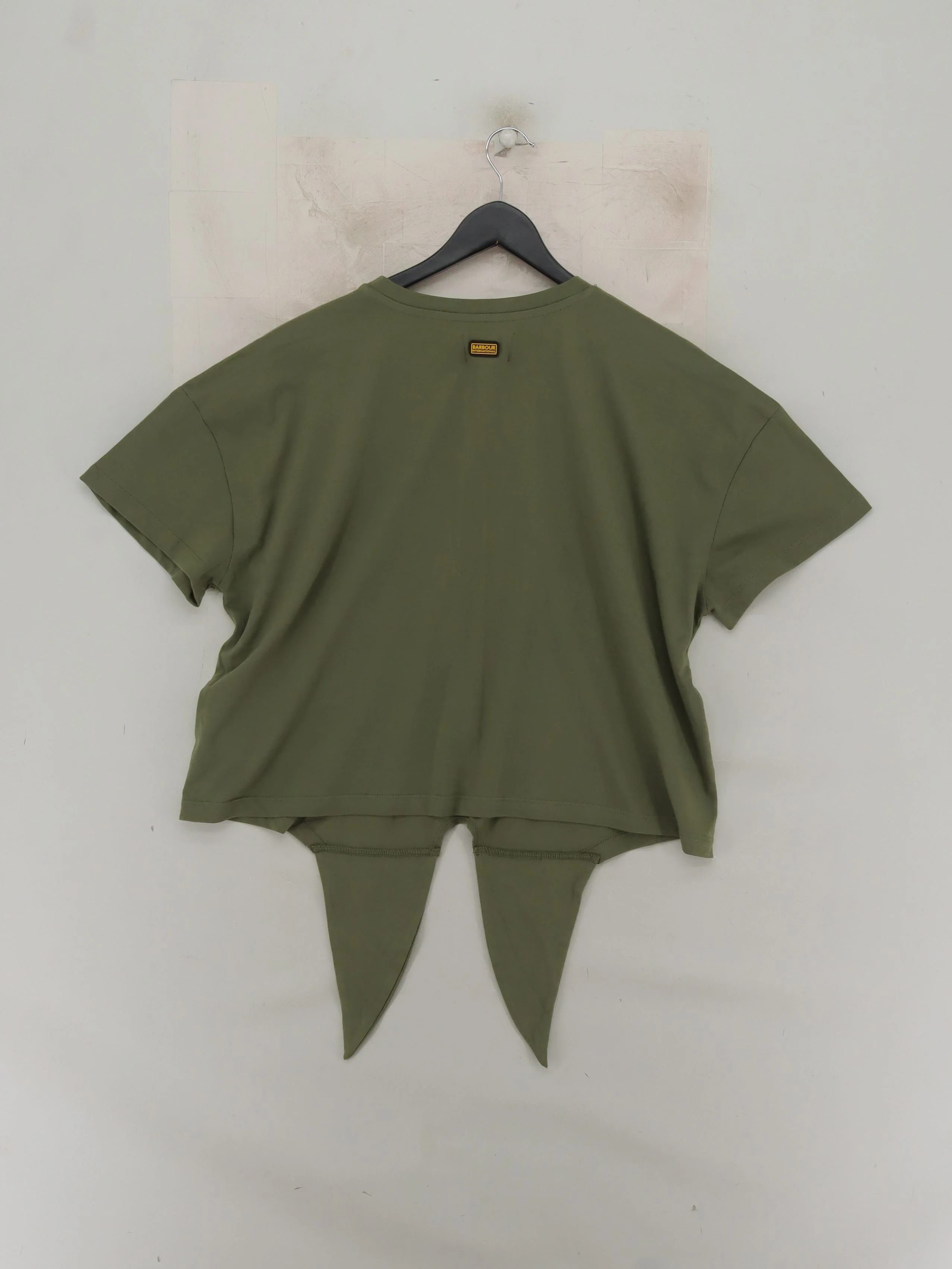 Barbour Women's Top UK 16 Green 100% Cotton Short Sleeve Round Neck Basic - Image 2
