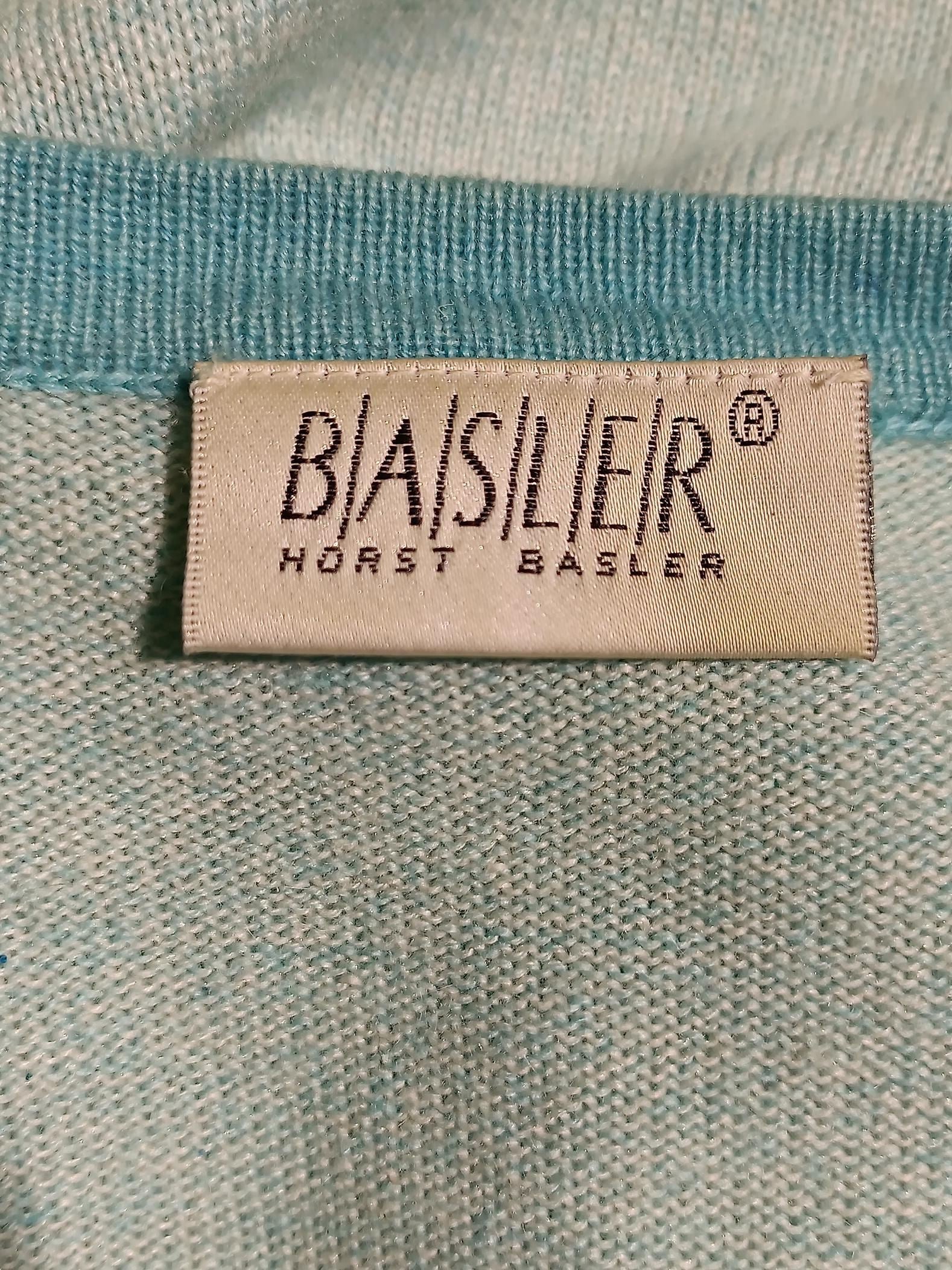 Basler Women's Cardigan UK 12 Green Silk with Cashmere Round Neck Cardigan - Image 6