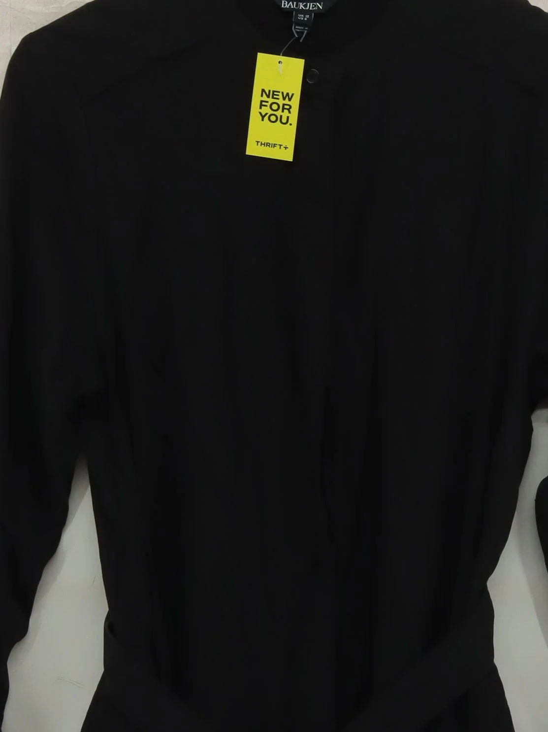 Baukjen Shirt Midi Dress UK12 in Black - Image 3