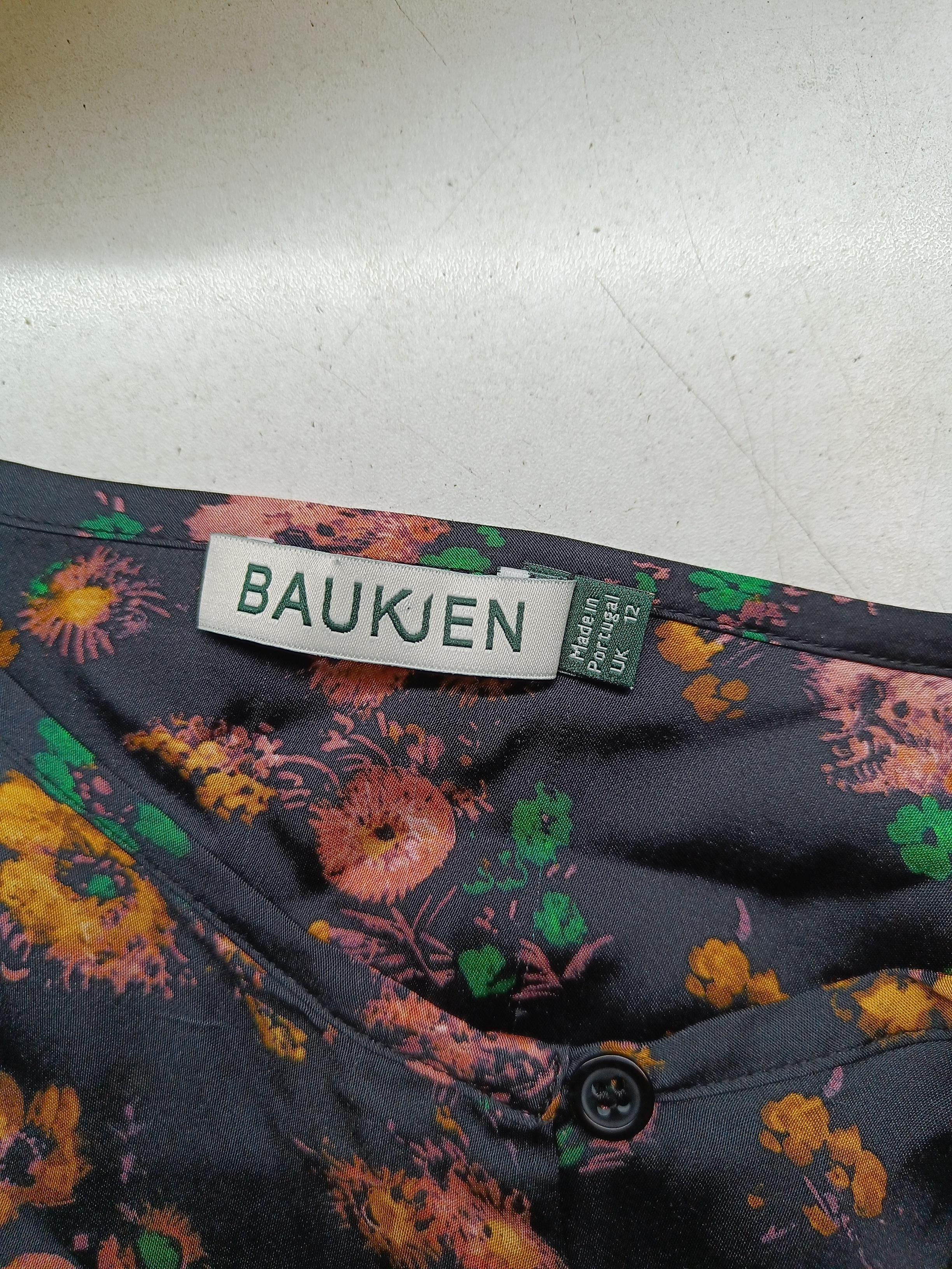 Baukjen Women's Blouse M Black Floral 100% Viscose Long Sleeve Round Neck Basic - Image 5