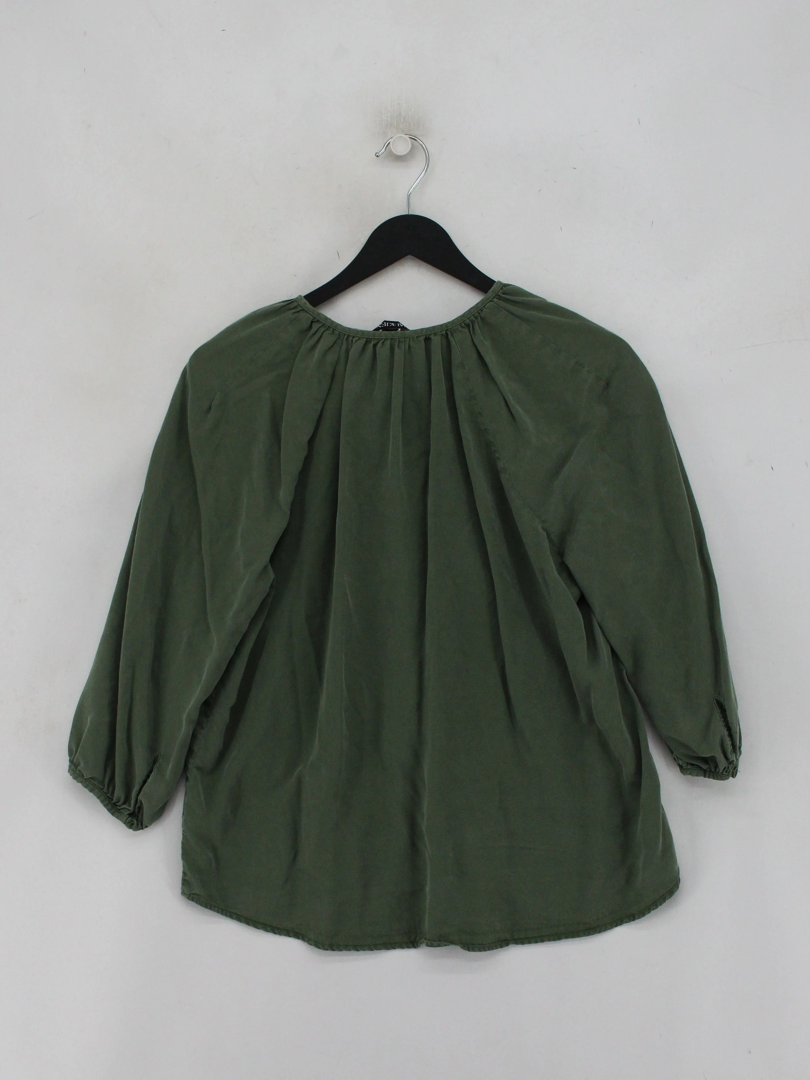 Baukjen Women's Blouse UK 10 Green 100% Lyocell Modal 3/4 Sleeve V-Neck Basic - Image 2
