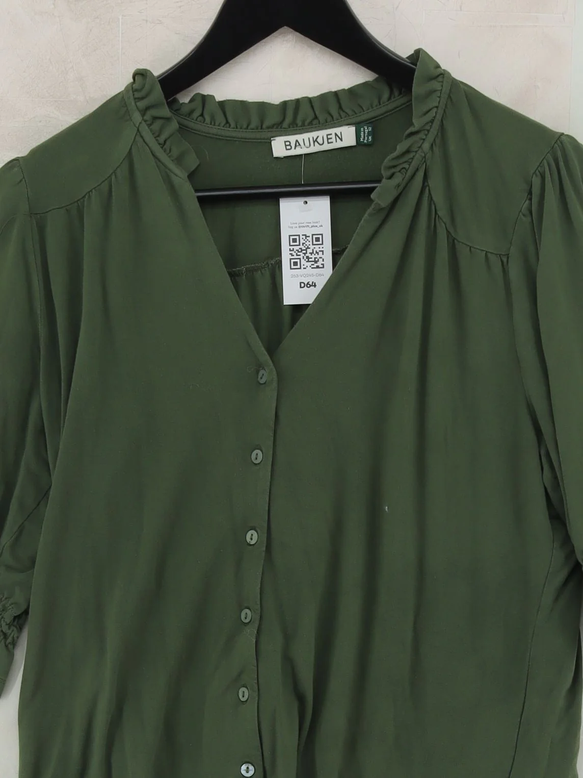 Baukjen Women's Blouse UK 12 Green Viscose with Elastane Basic - Image 3