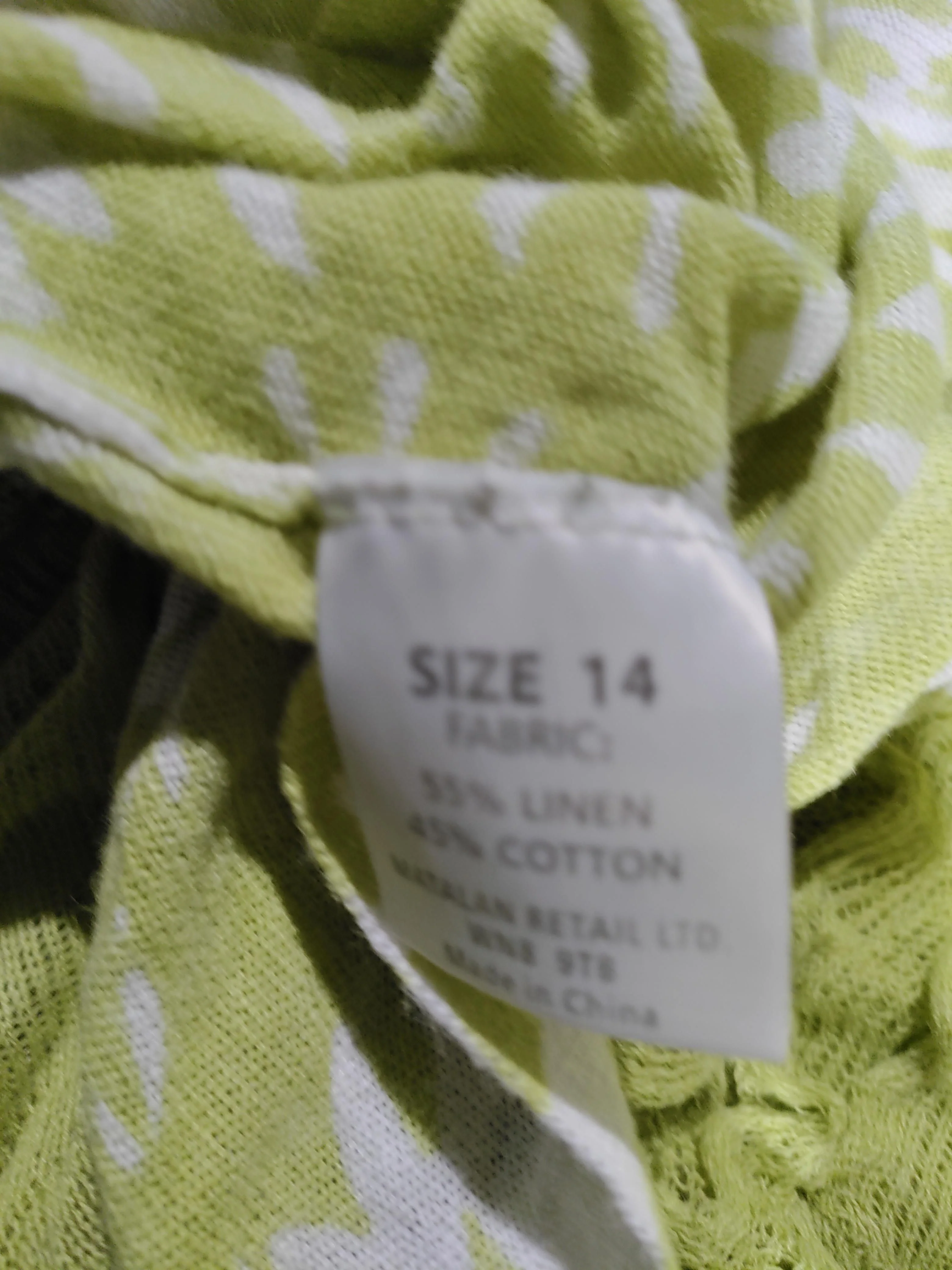 Baukjen Women's Cardigan UK 14 Green Graphic Linen with Cotton V-Neck Cardigan - Image 6