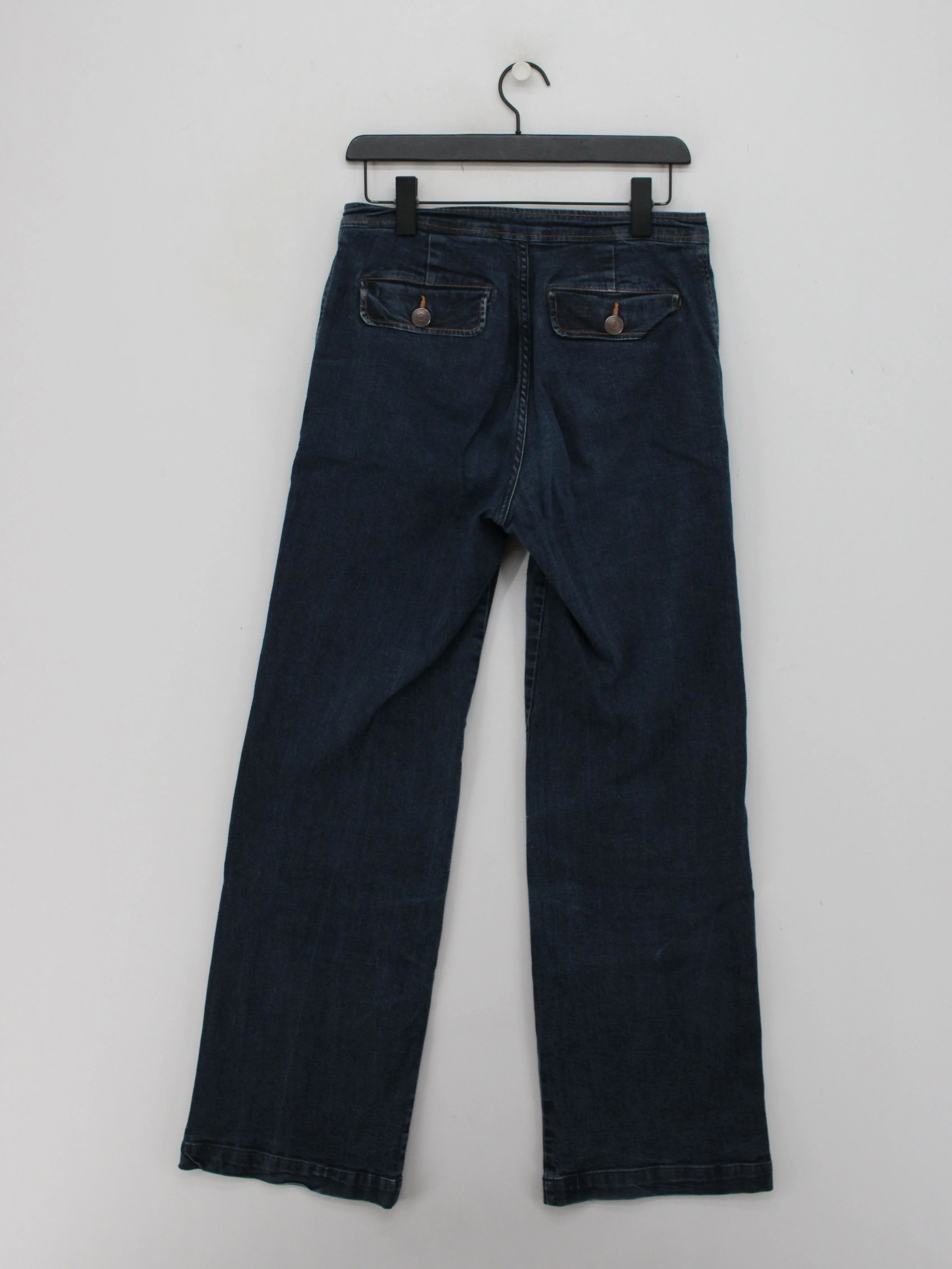 Baukjen Women's Jeans UK 10 Blue Cotton with Elastane Wide-Leg - Image 2