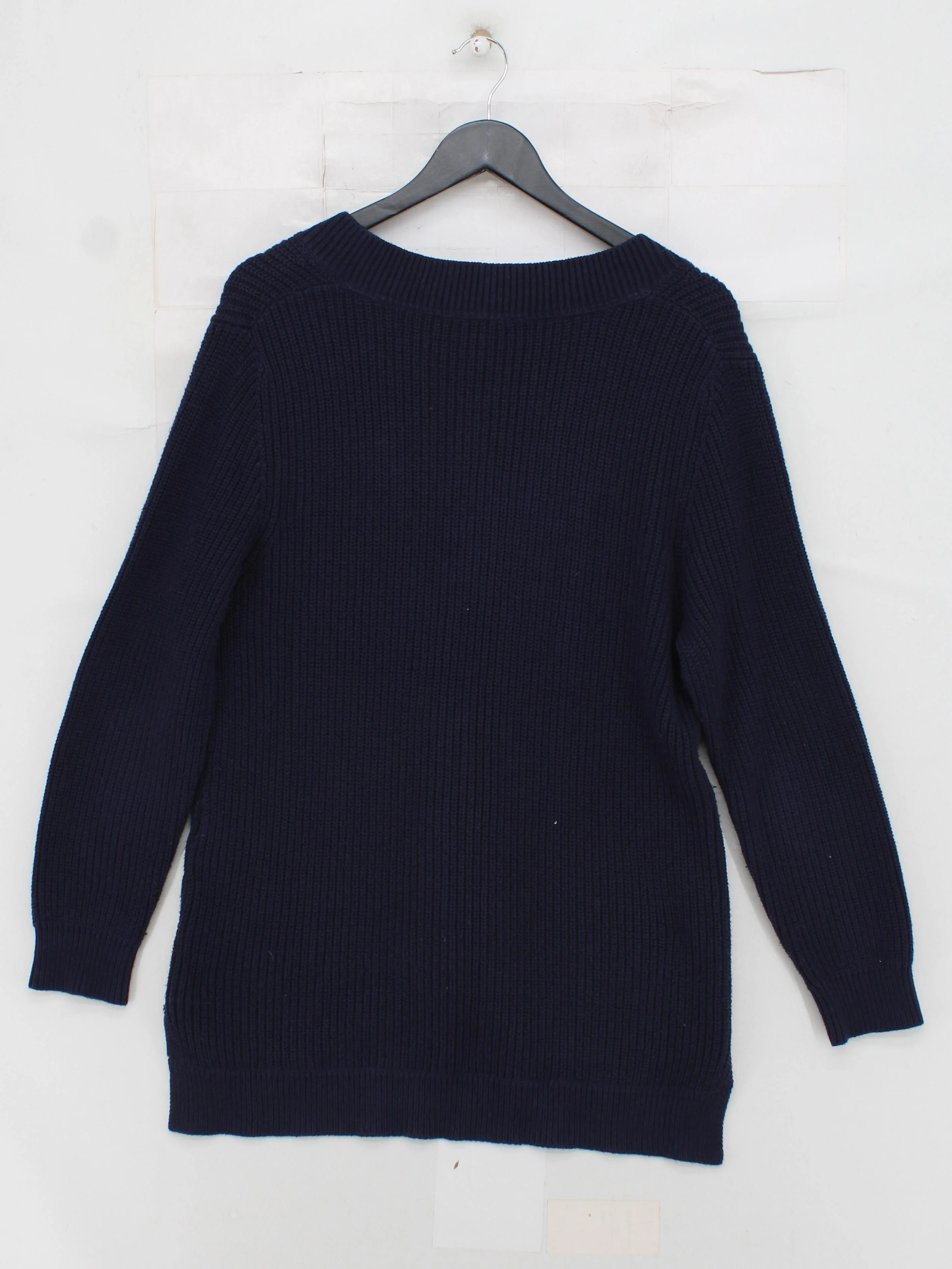 Baukjen Women's Jumper UK 12 Blue Cotton with Nylon V-Neck Pullover - Image 2