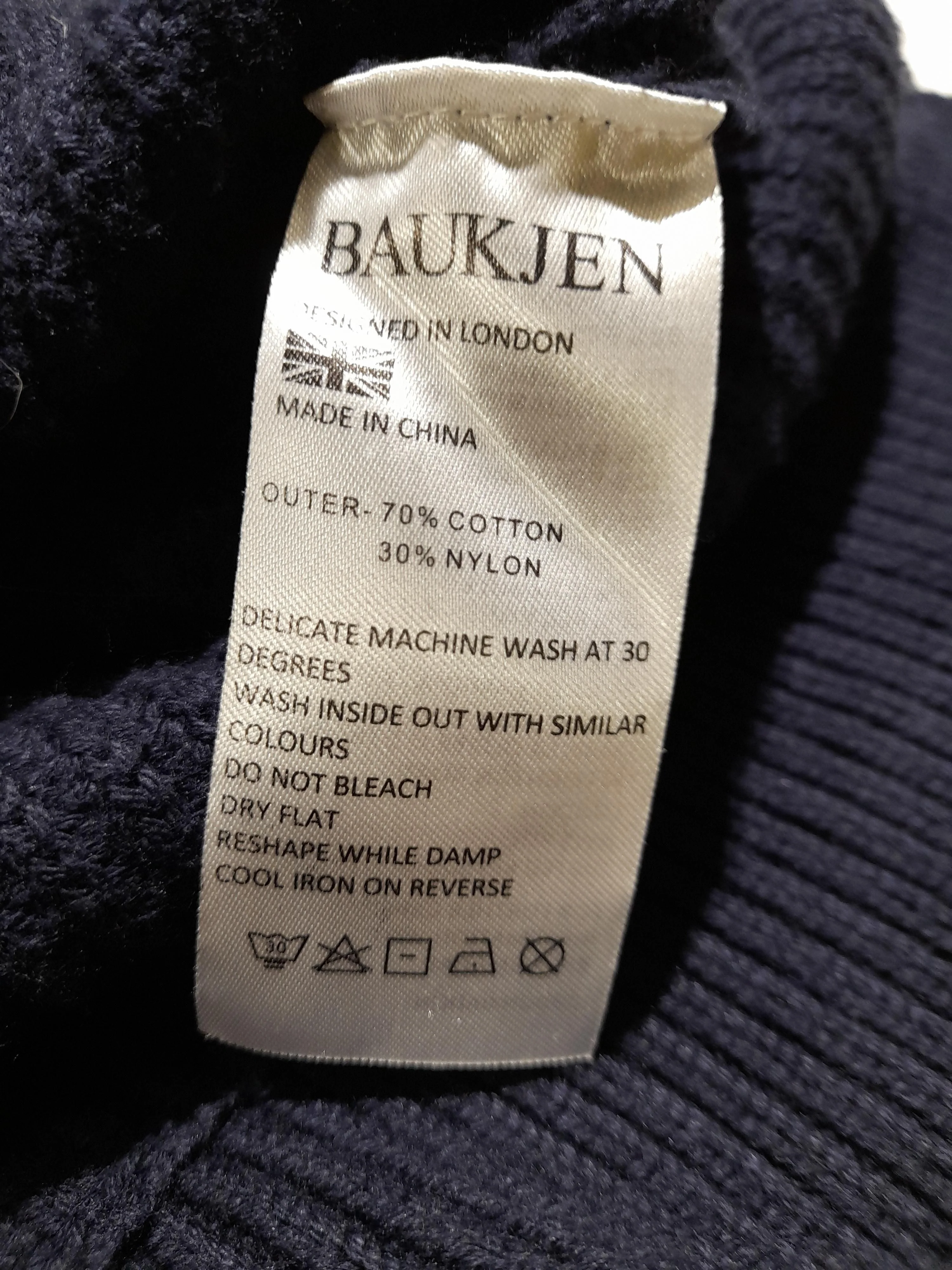 Baukjen Women's Jumper UK 12 Blue Cotton with Nylon V-Neck Pullover - Image 7