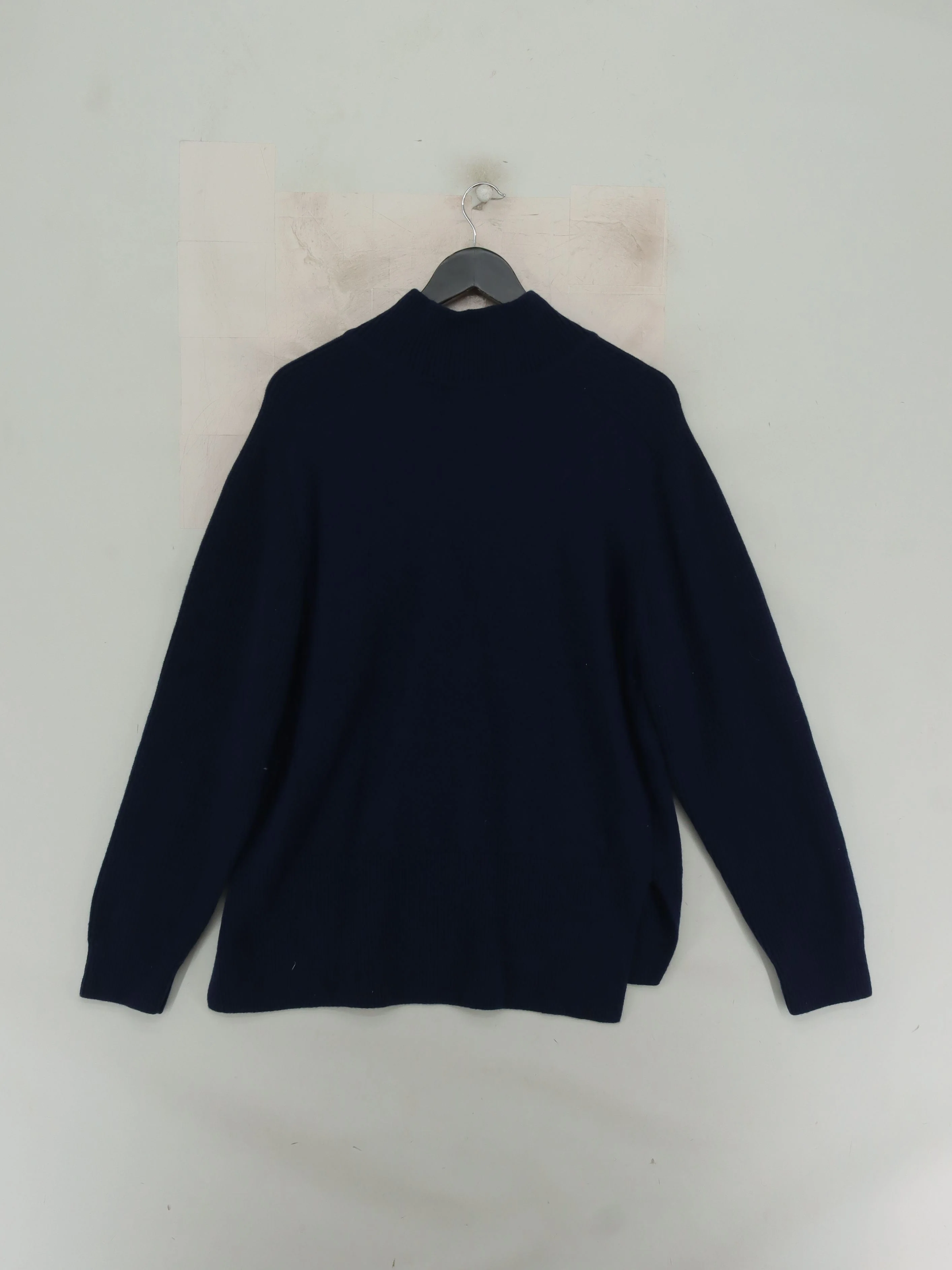 Baukjen Women's Jumper UK 14 Blue 100% Wool Mock Neck Pullover - Image 2