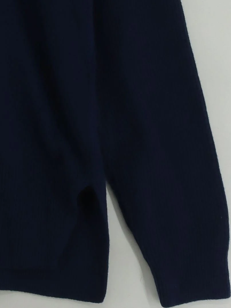 Baukjen Women's Jumper UK 14 Blue 100% Wool Mock Neck Pullover - Image 4