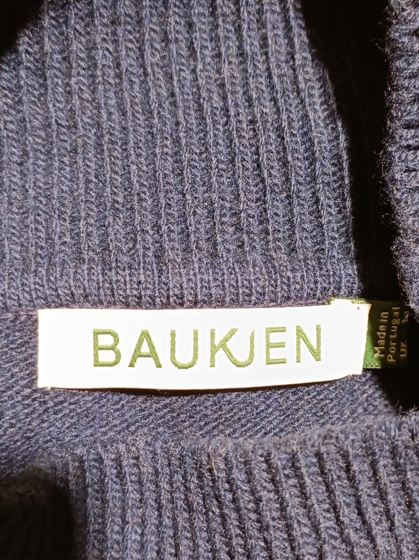 Baukjen Women's Jumper UK 14 Blue 100% Wool Mock Neck Pullover - Image 5