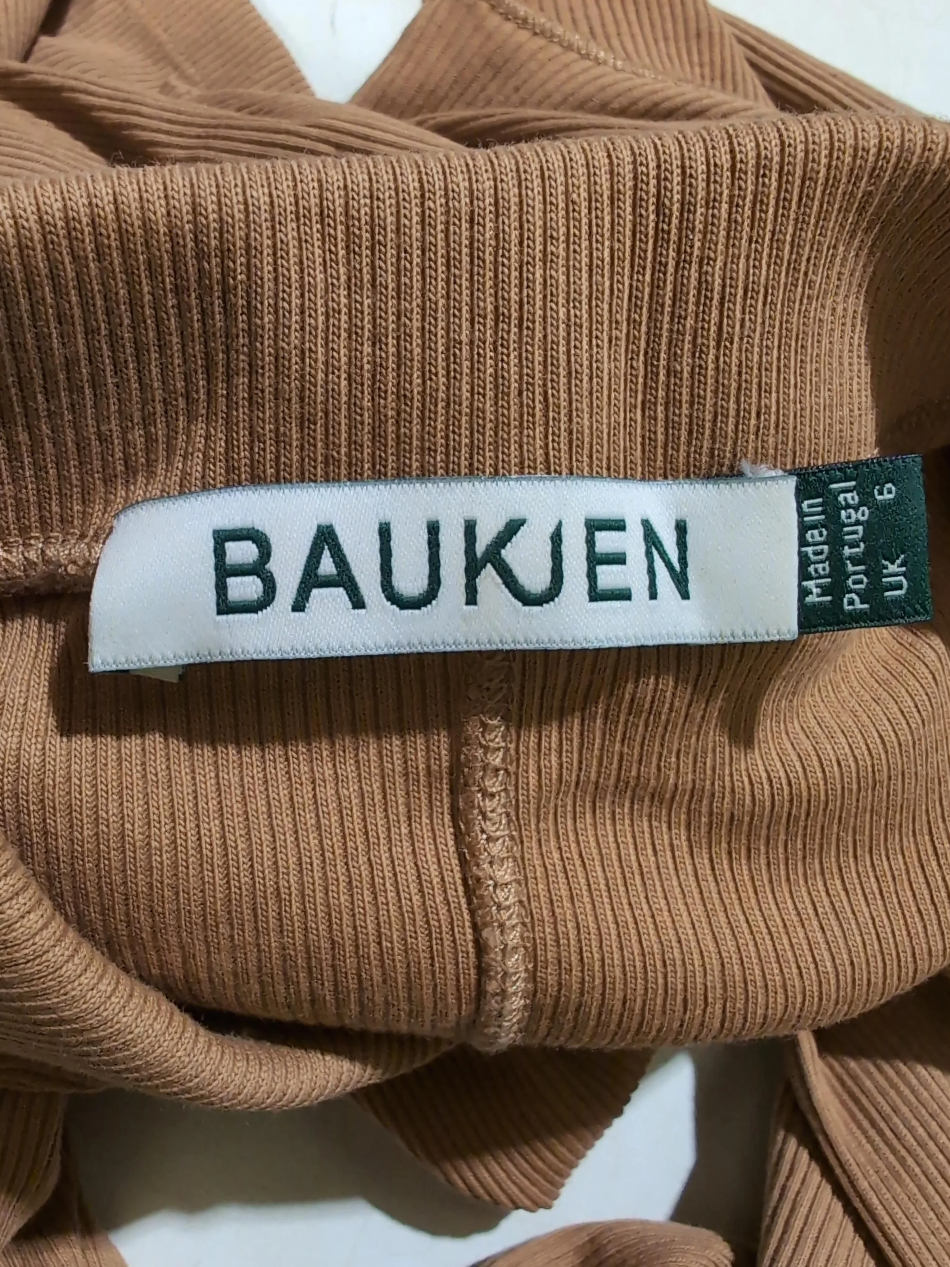 Baukjen Women's Polo UK 6 Tan 100% Cotton Long Sleeve Collared Basic - Image 5