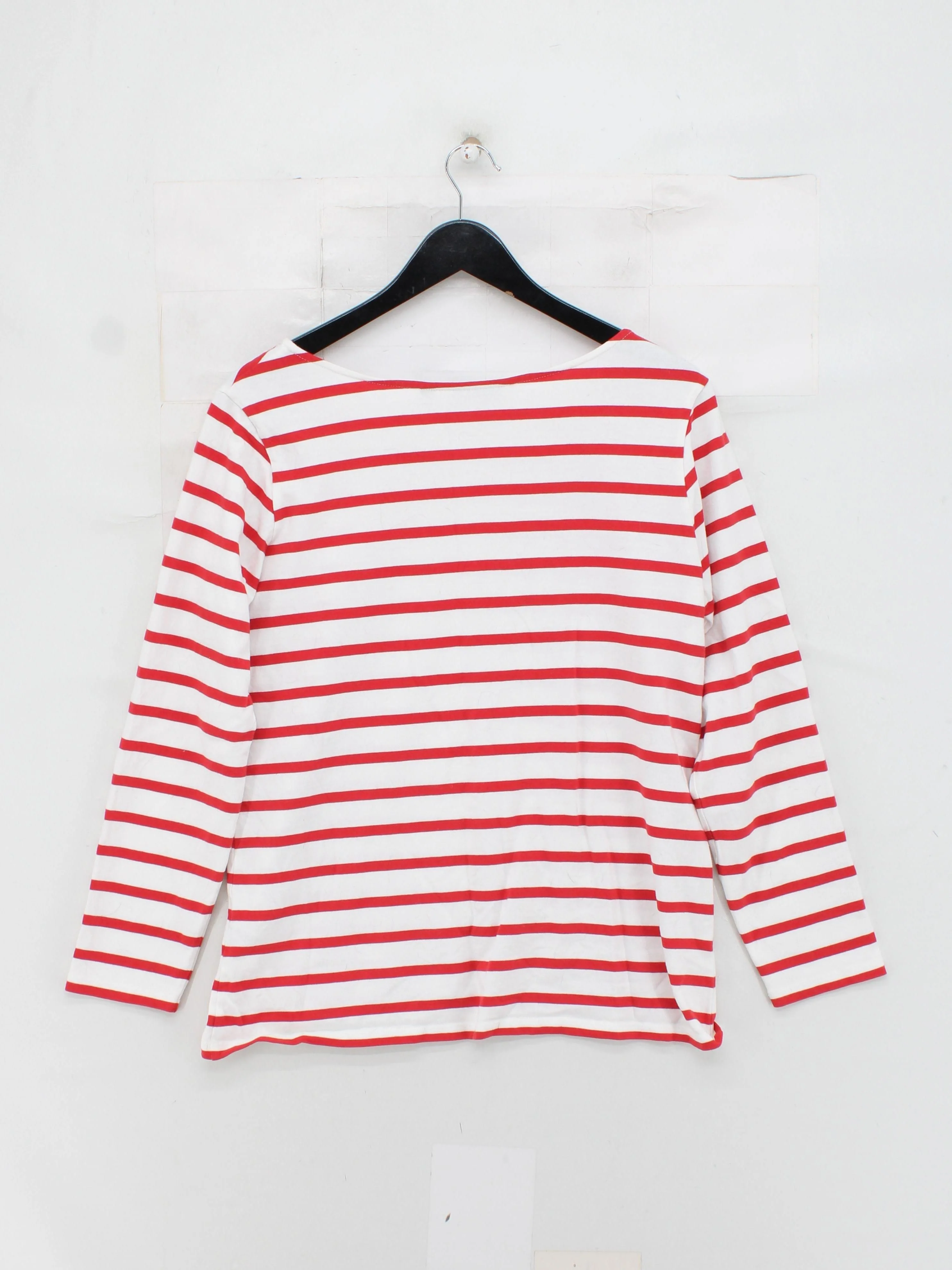 Baukjen Women's T-Shirt M Red Striped 100% Cotton Short Sleeve Round Neck Basic - Image 2