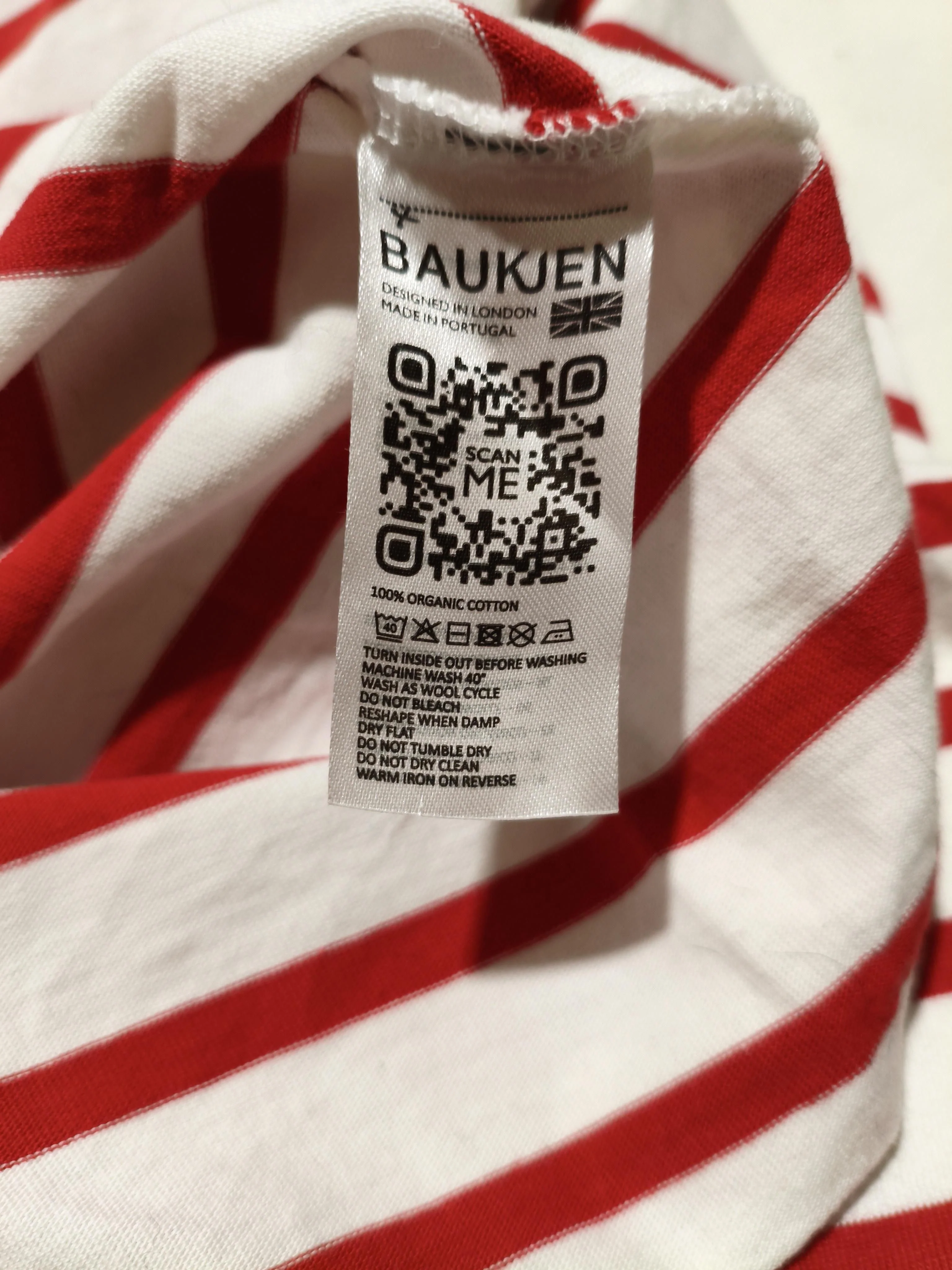 Baukjen Women's T-Shirt M Red Striped 100% Cotton Short Sleeve Round Neck Basic - Image 6