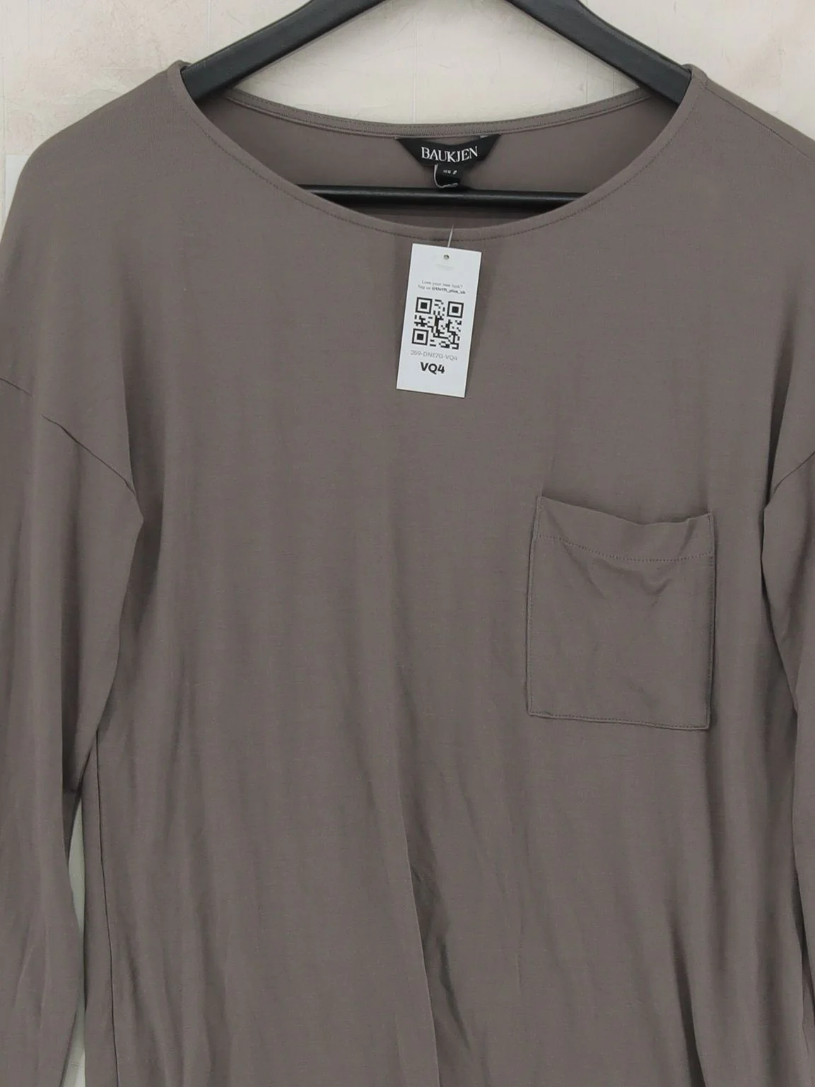 Baukjen Women's T-Shirt UK 6 Grey Viscose with Elastane Basic - Image 3