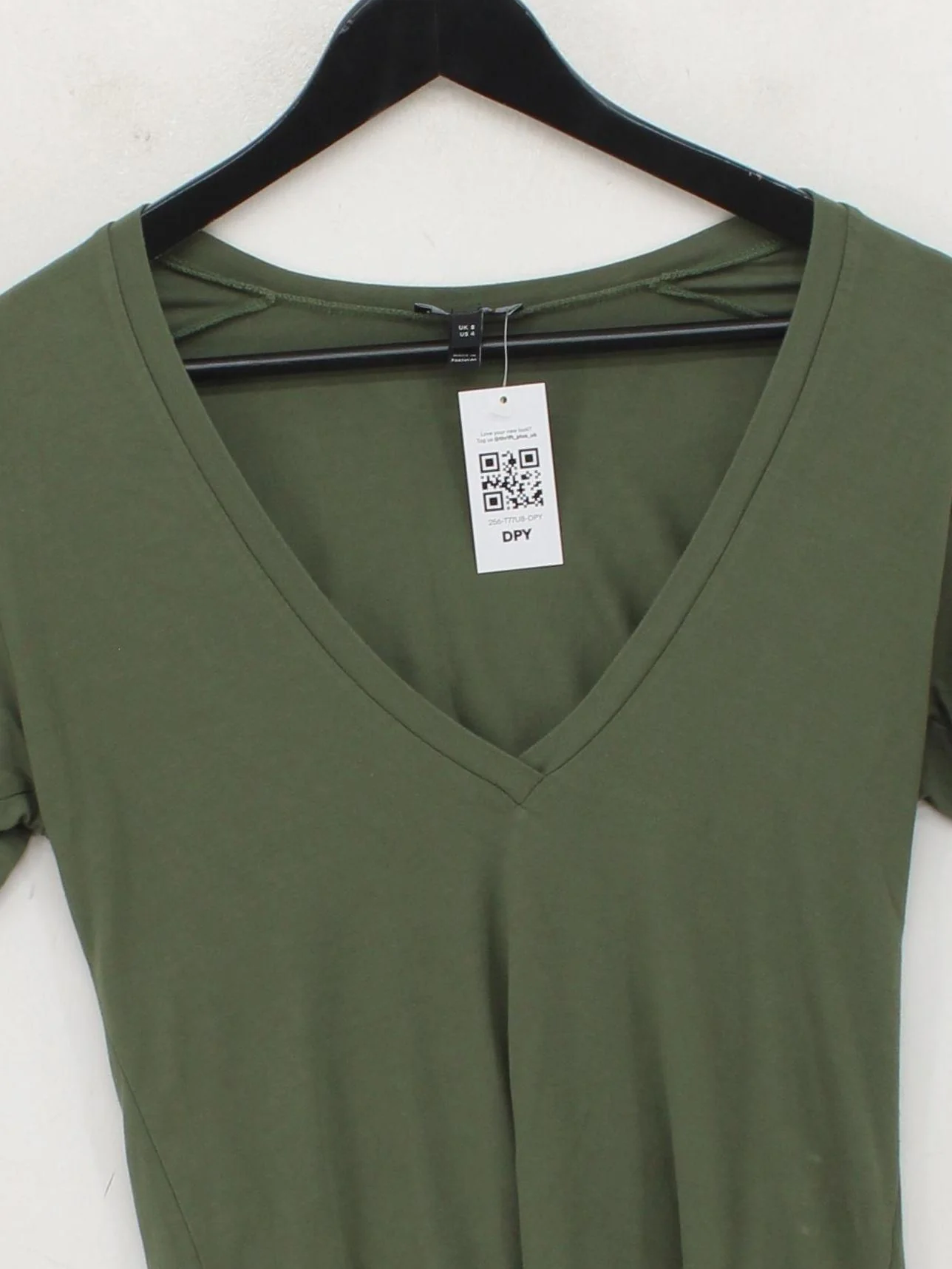 Baukjen Women's T-Shirt UK 8 Green Viscose with Elastane Basic - Image 3