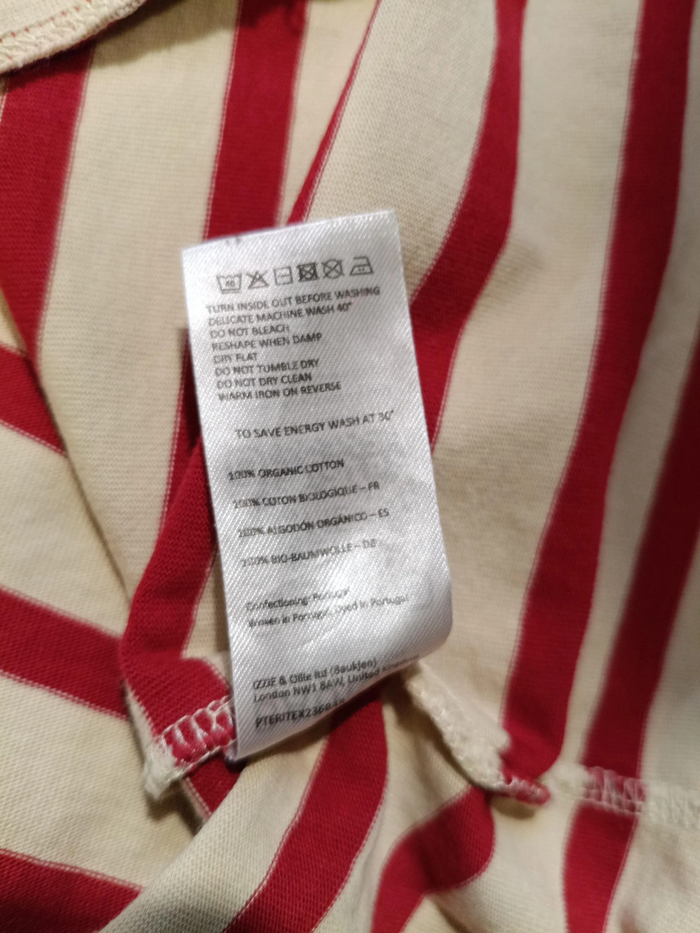 Baukjen Women's Top M Red Striped 100% Cotton Long Sleeve Round Neck Basic - Image 6