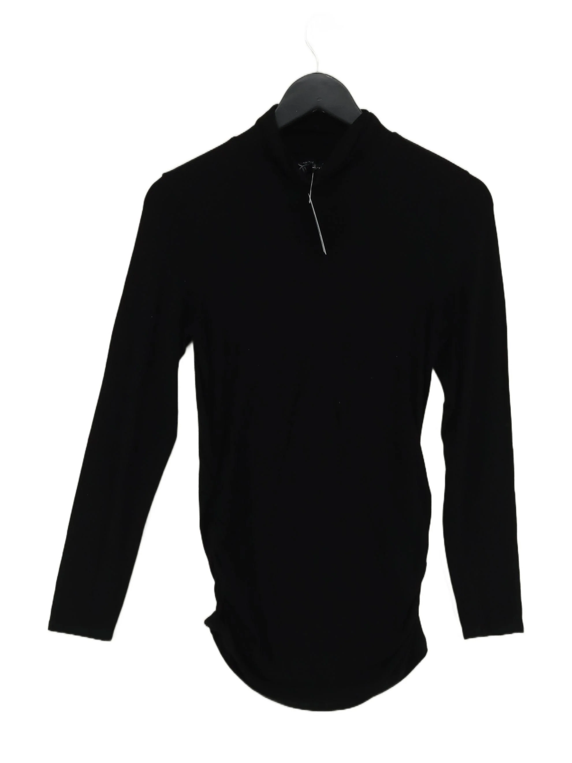 Baukjen Women's Top S Black Viscose with Elastane Long Sleeve Mock Neck Basic