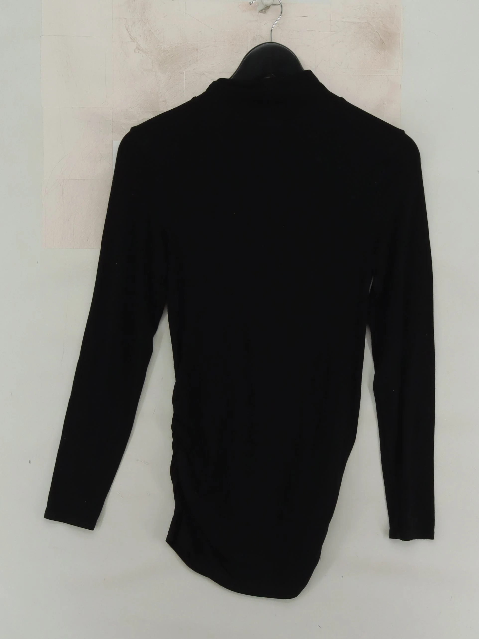 Baukjen Women's Top S Black Viscose with Elastane Long Sleeve Mock Neck Basic - Image 2