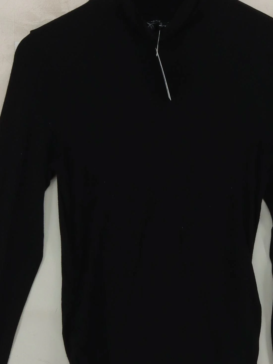 Baukjen Women's Top S Black Viscose with Elastane Long Sleeve Mock Neck Basic - Image 3