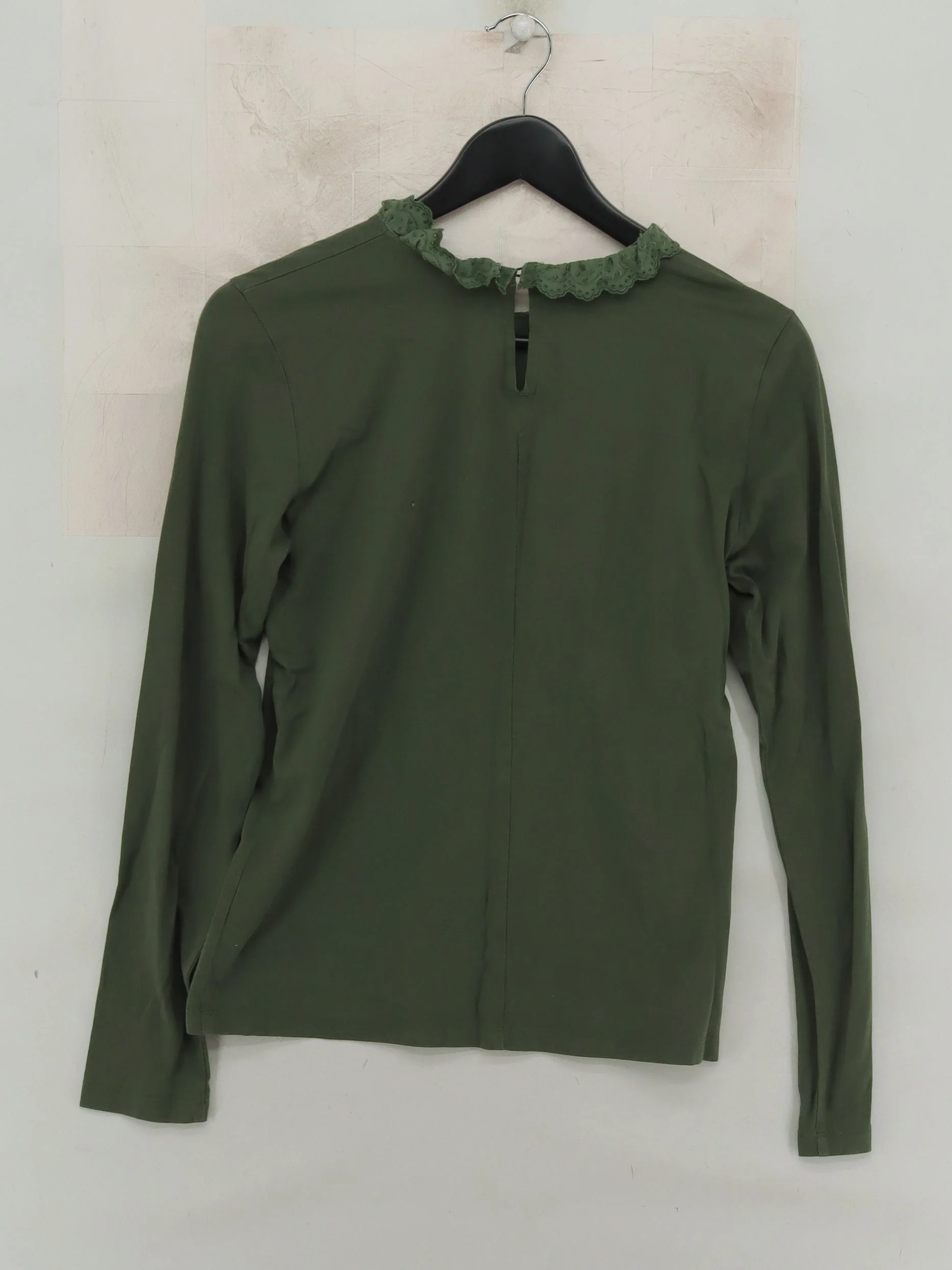 Baukjen Women's Top S Green 100% Cotton Long Sleeve Mock Neck Basic - Image 2