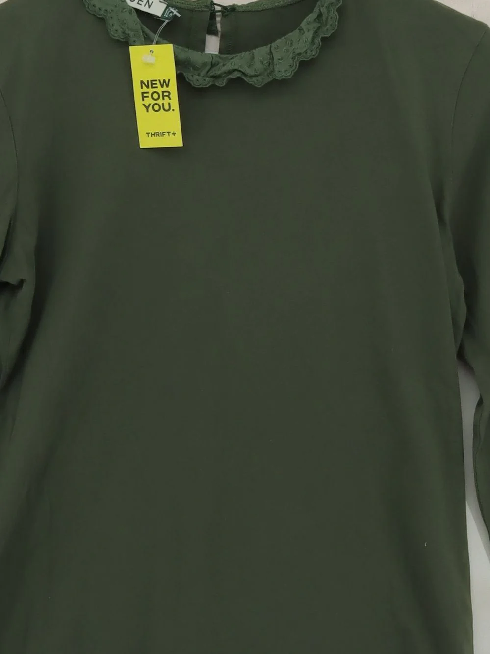 Baukjen Women's Top S Green 100% Cotton Long Sleeve Mock Neck Basic - Image 3