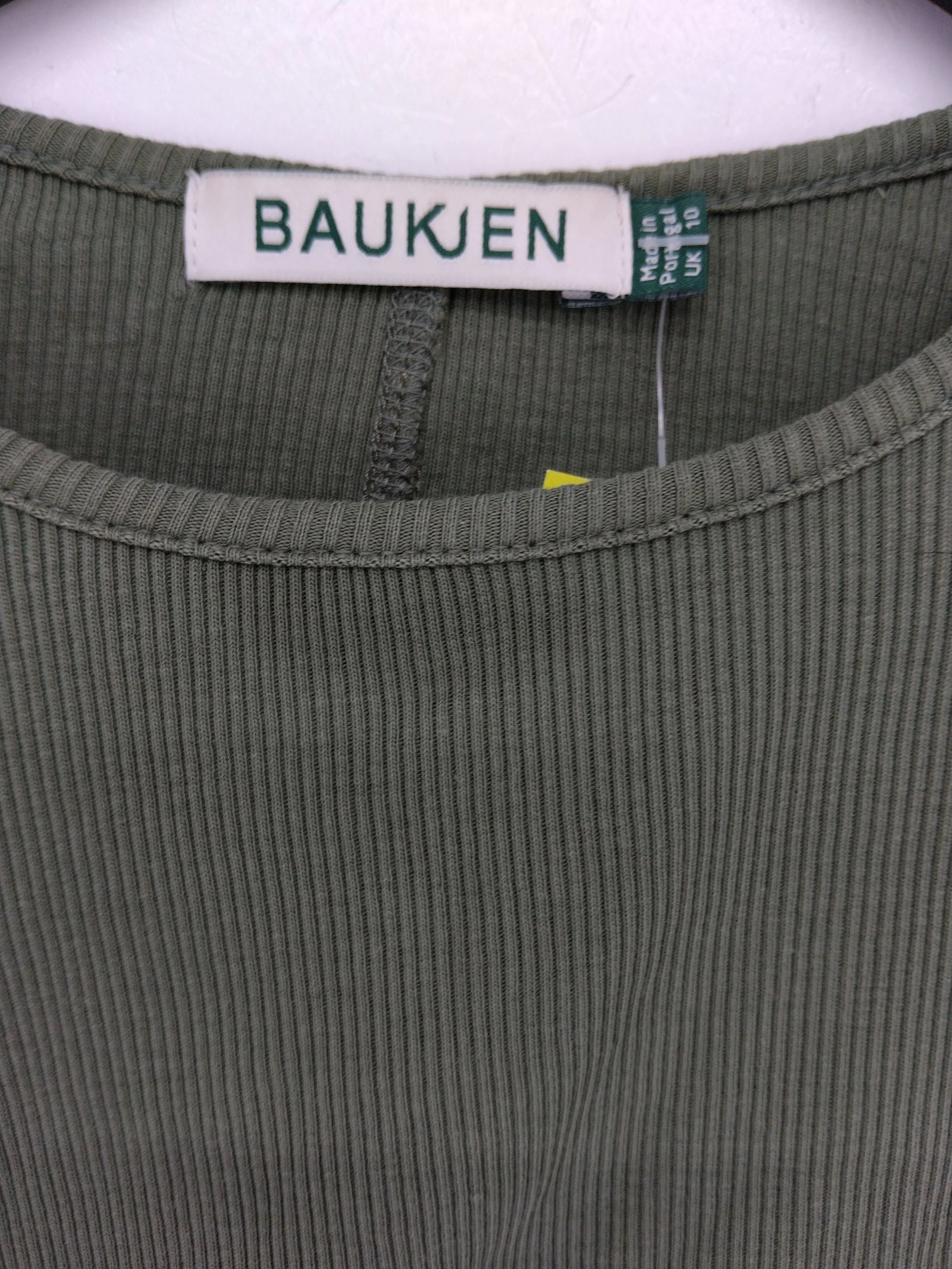 Baukjen Women's Top UK 10 Green 100% Cotton Long Sleeve Round Neck Basic - Image 5