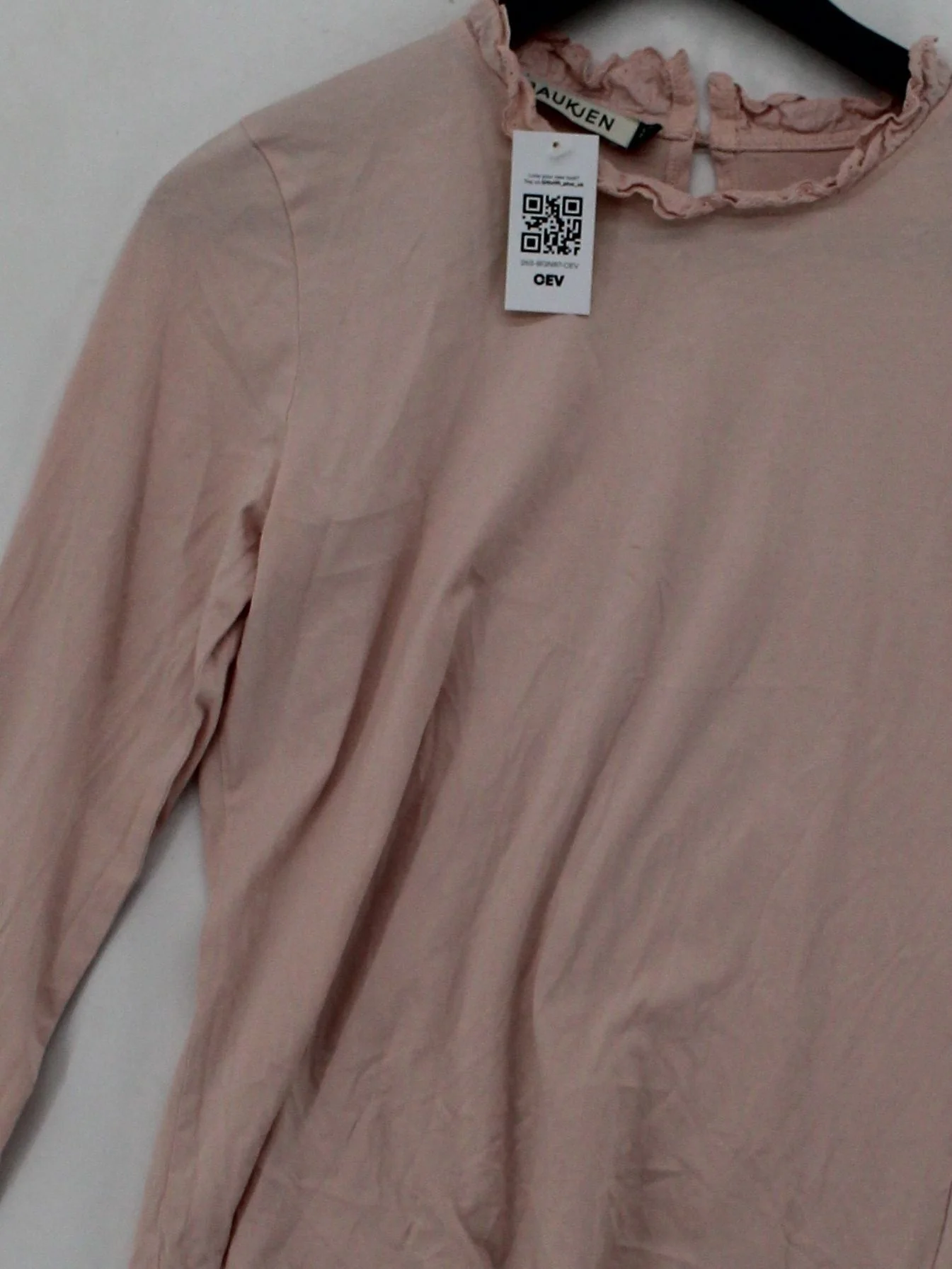 Baukjen Women's Top UK 10 Pink 100% Cotton Long Sleeve Round Neck Basic - Image 3