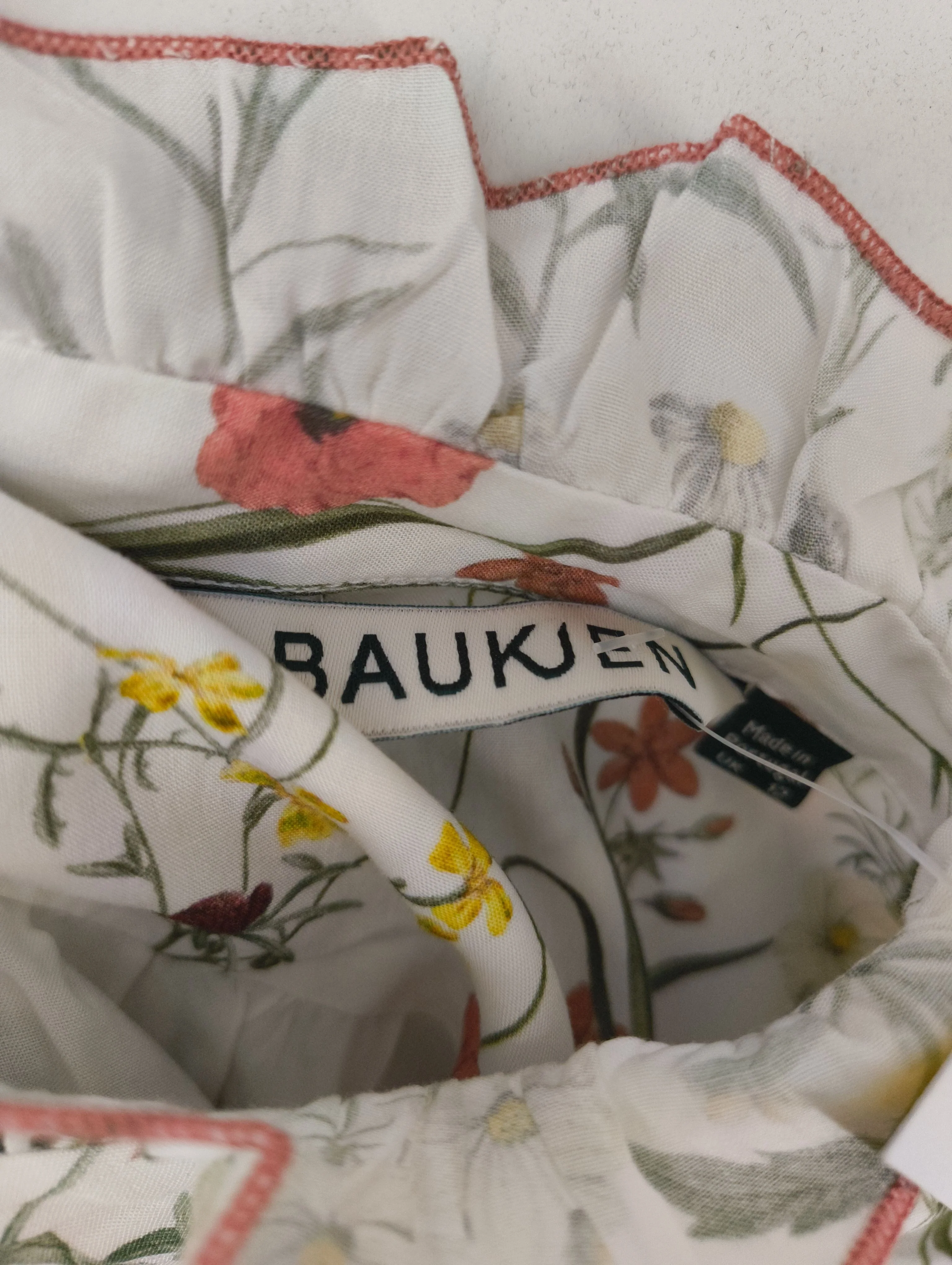 Baukjen Women's Top UK 12 White Floral 100% Viscose Sleeveless High Neck Basic - Image 9