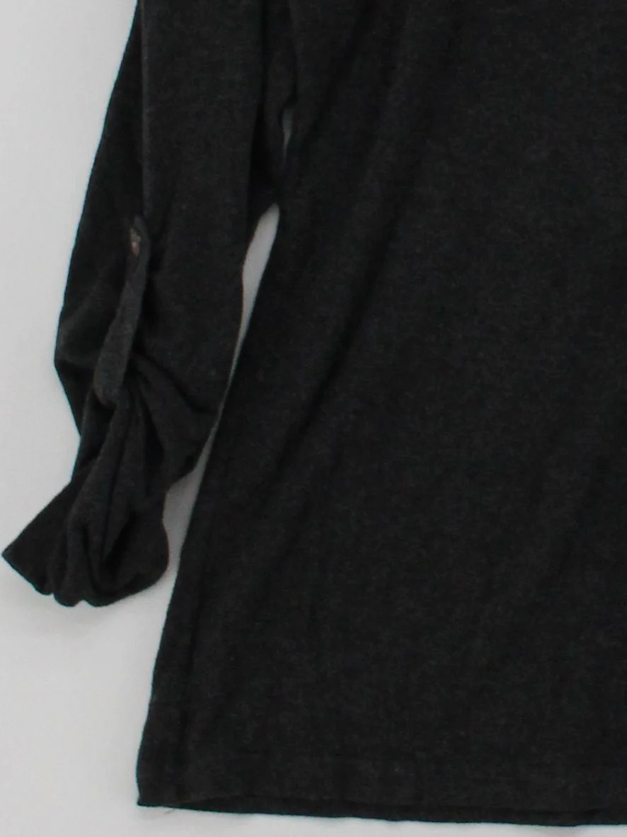 Baukjen Women's Top UK 14 Grey Viscose with Elastane 3/4 Sleeve V-Neck Basic - Image 4