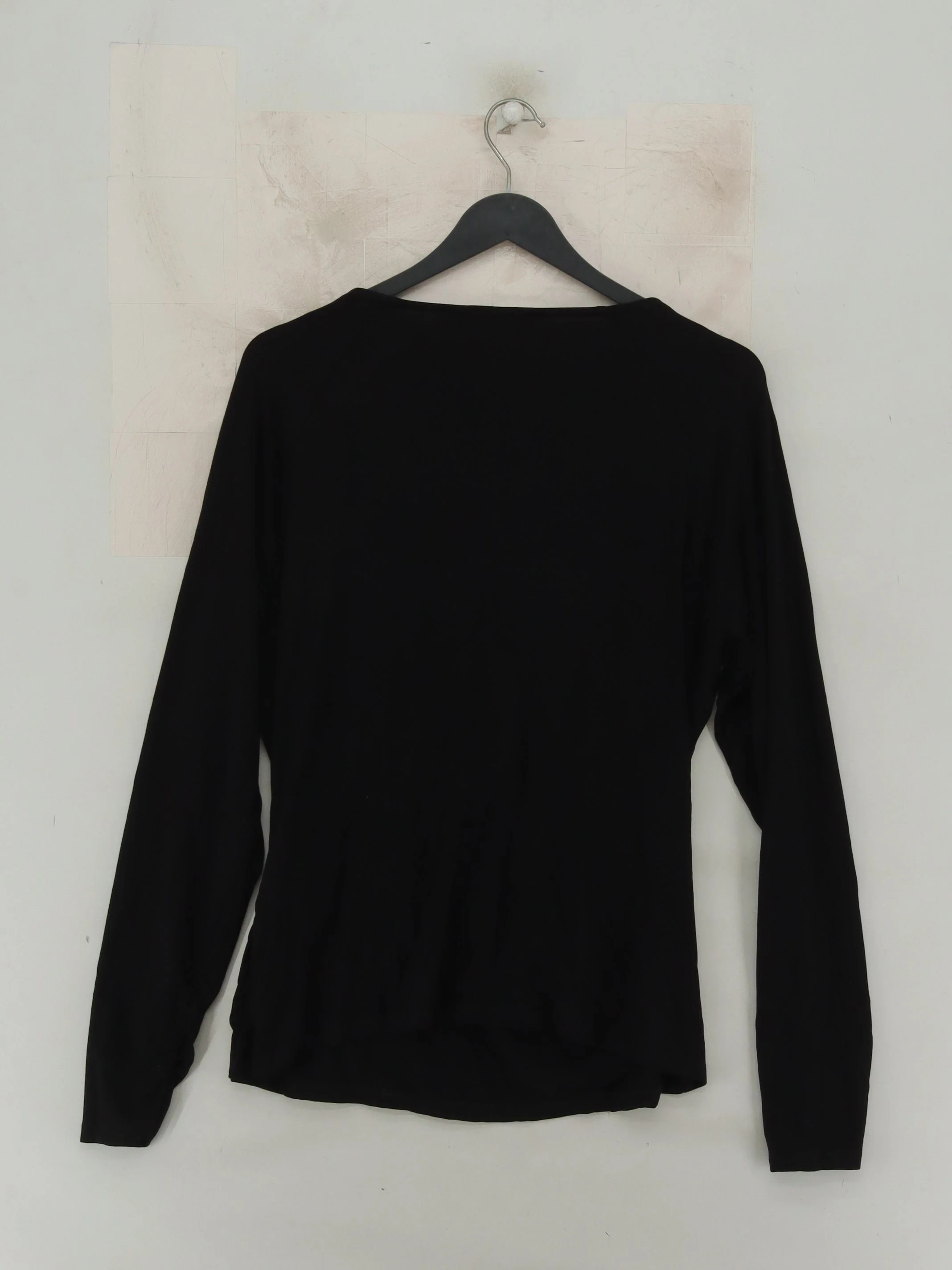 Baukjen Women's Top UK 18 Black Viscose with Elastane Long Sleeve V-Neck Basic - Image 2