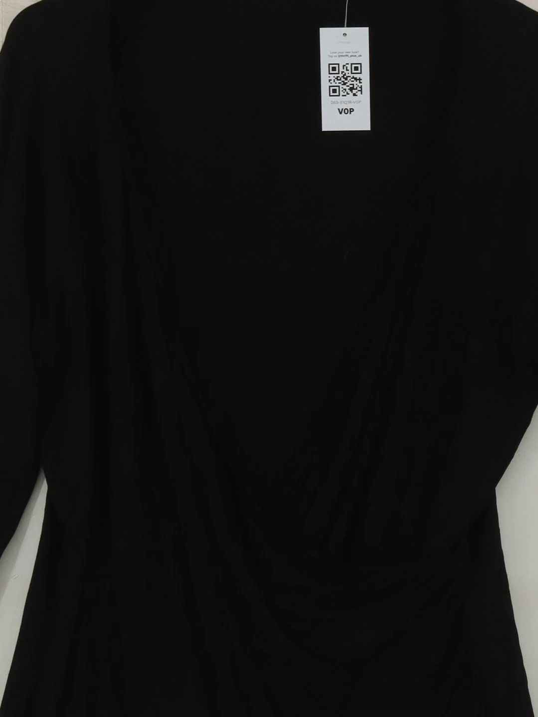 Baukjen Women's Top UK 18 Black Viscose with Elastane Long Sleeve V-Neck Basic - Image 3