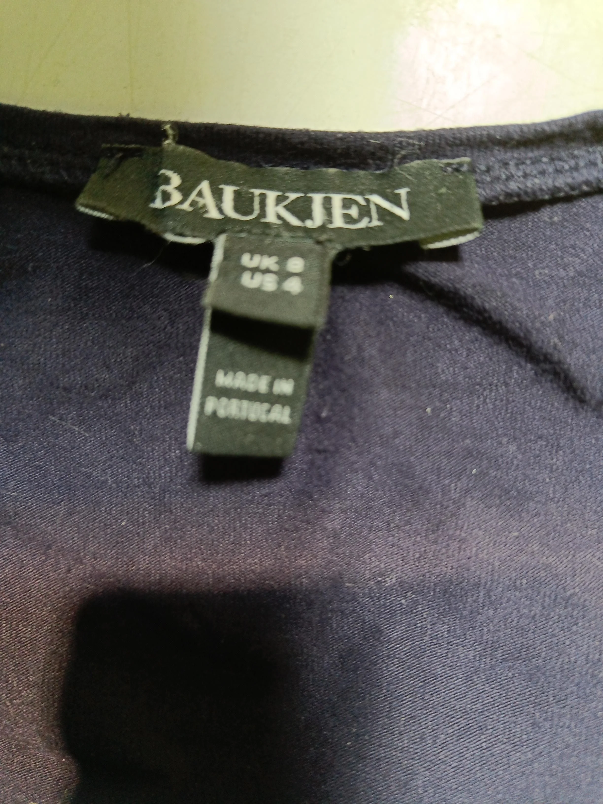 Baukjen Women's Top UK 8 Blue Viscose with Elastane Long Sleeve V-Neck Basic - Image 5