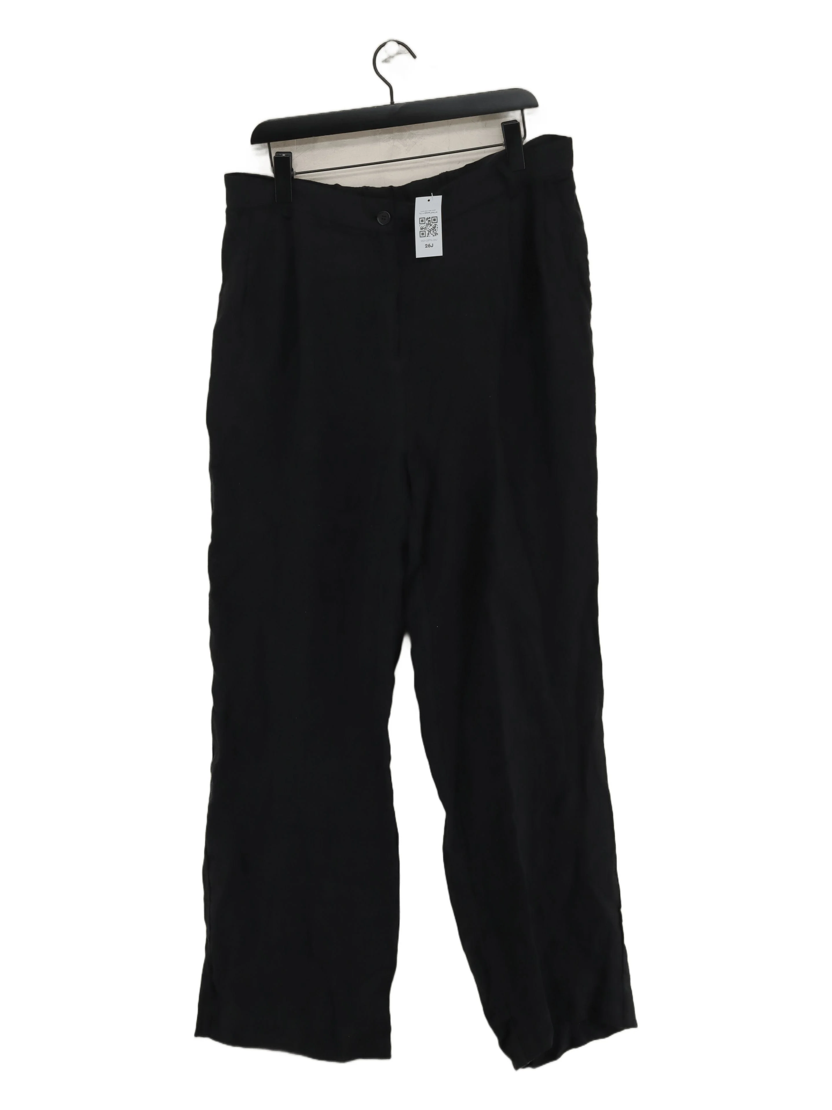 Baukjen Women's Trousers UK 16 Black 100% Linen Wide-Leg Sweatpants