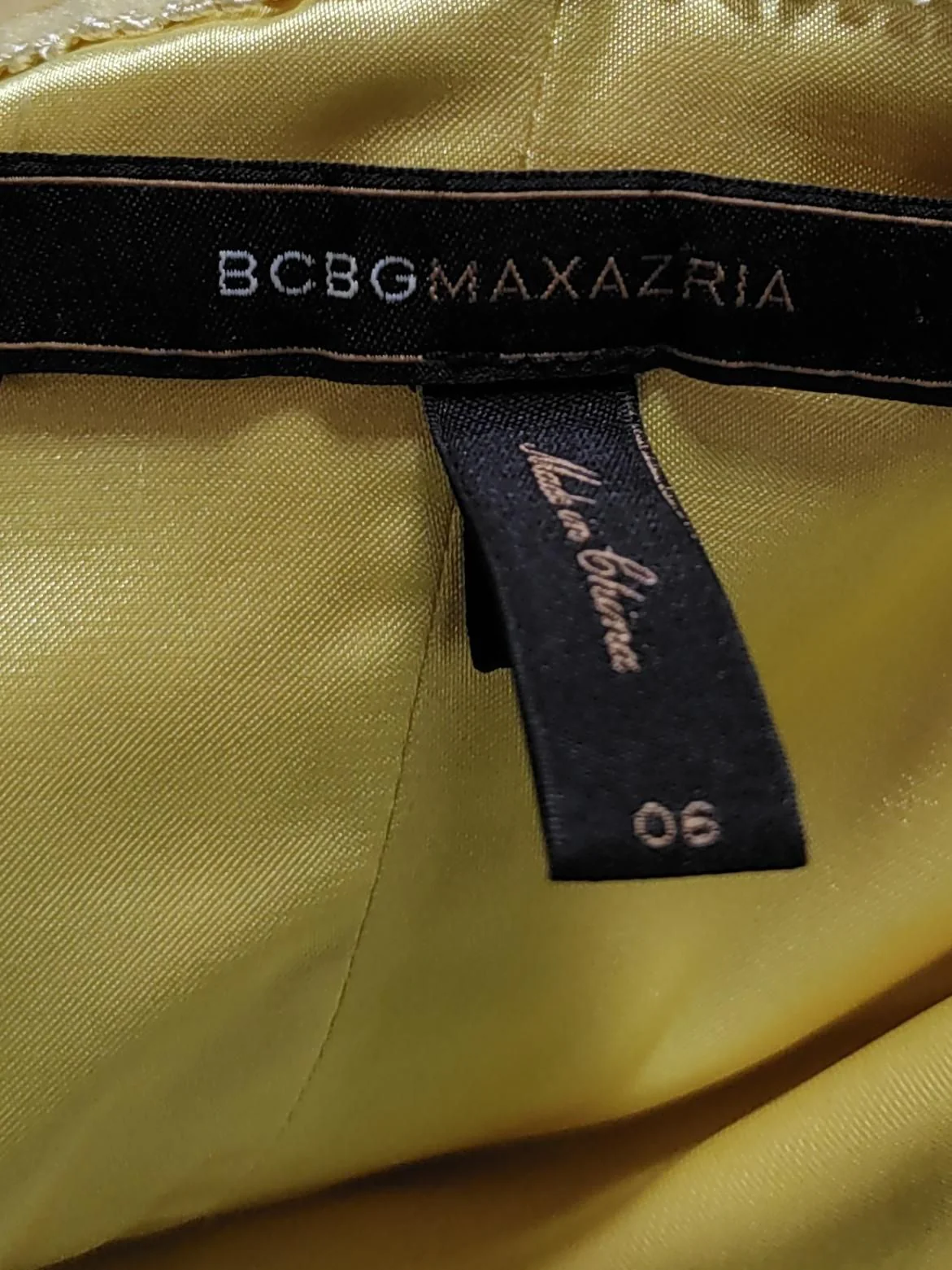 BCBGMAXAZRIA Maxi Dress UK10 in Yellow - Image 6
