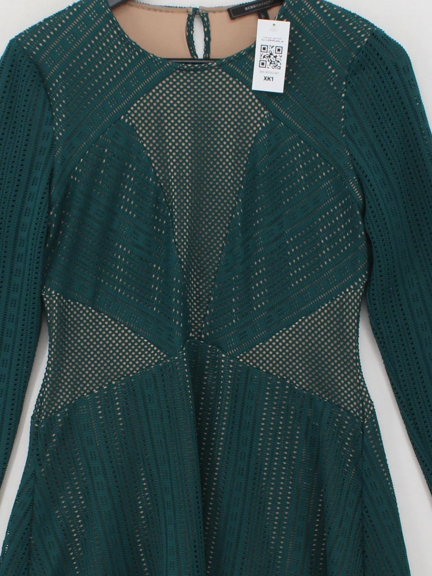 BCBGMAXAZRIA Skater Mini Dress S in Green - Image 3