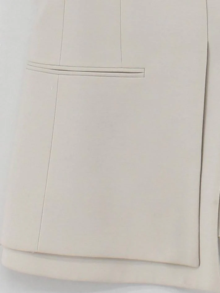 BCBGMAXAZRIA Women's Coat M Cream Polyester with Rayon, Spandex Overcoat - Image 4