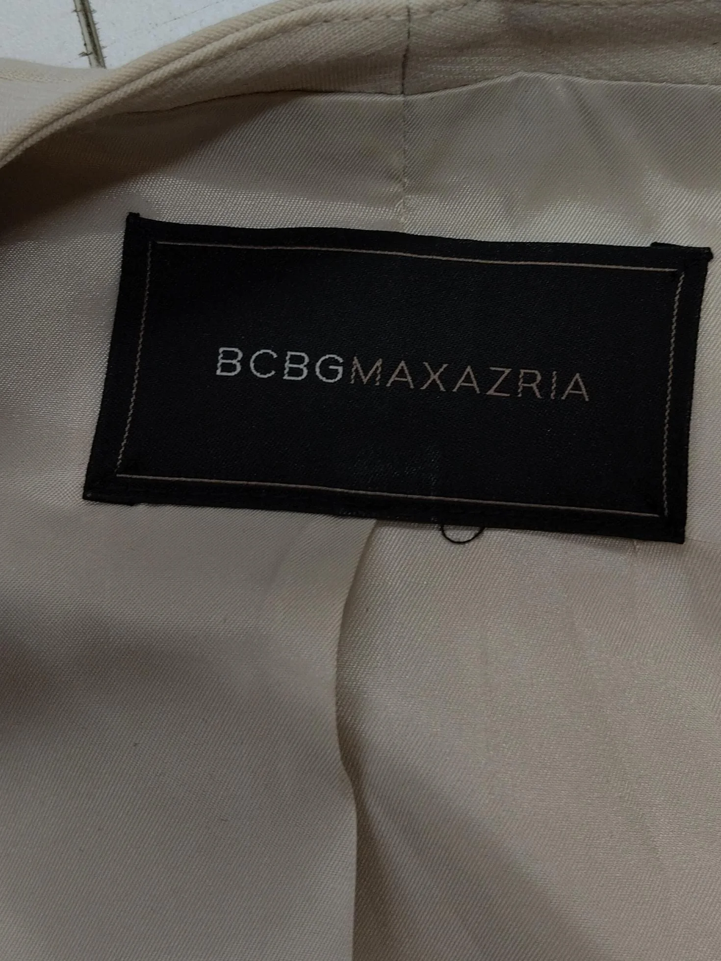 BCBGMAXAZRIA Women's Coat M Cream Polyester with Rayon, Spandex Overcoat - Image 5