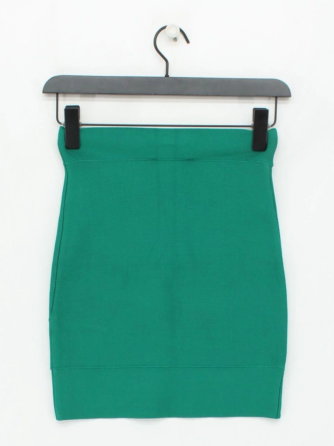 BCBGMAXAZRIA Women's Mini Skirt XS Green Rayon with Nylon, Spandex Short Mini - Image 2