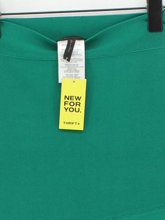 BCBGMAXAZRIA Women's Mini Skirt XS Green Rayon with Nylon, Spandex Short Mini - Image 3
